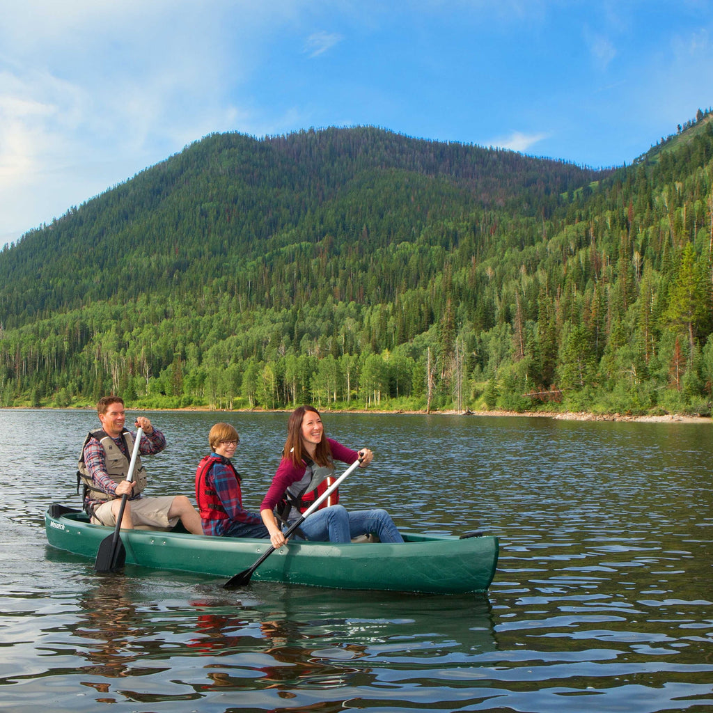 Lifetime Kodiak 13 ft Canoe with Paddles, Molded Seats, Skeg Wheel, Red (90658)