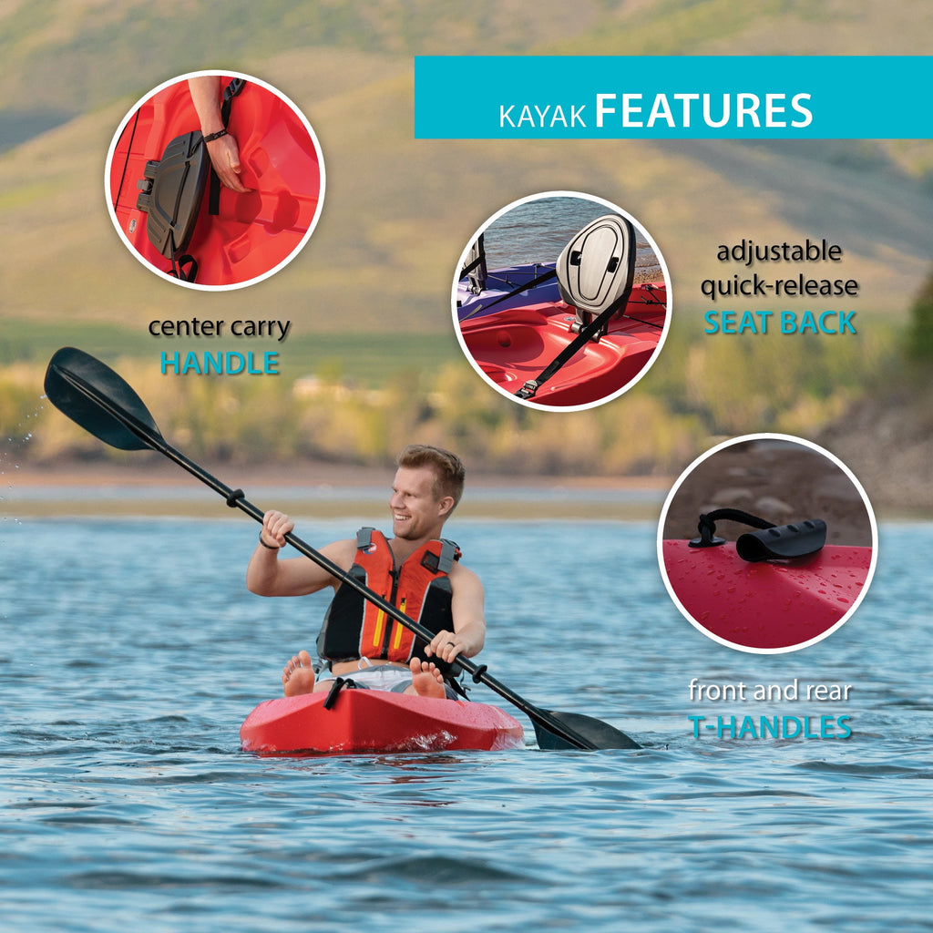 Lifetime Daylite 8 ft Sit-On-Top Kayak with Paddle, Red (90775)