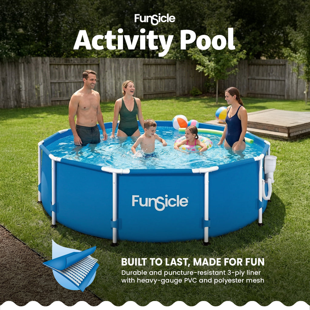 Funsicle 8' x 30 Outdoor Activity Round Frame Above Ground Swimming Pool Set