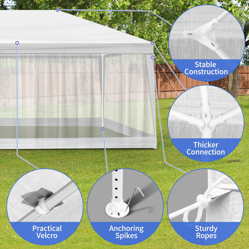 Ktaxon 10' X 30' Canopy Tent with 8 Side Walls for Party Wedding Camping and BBQ