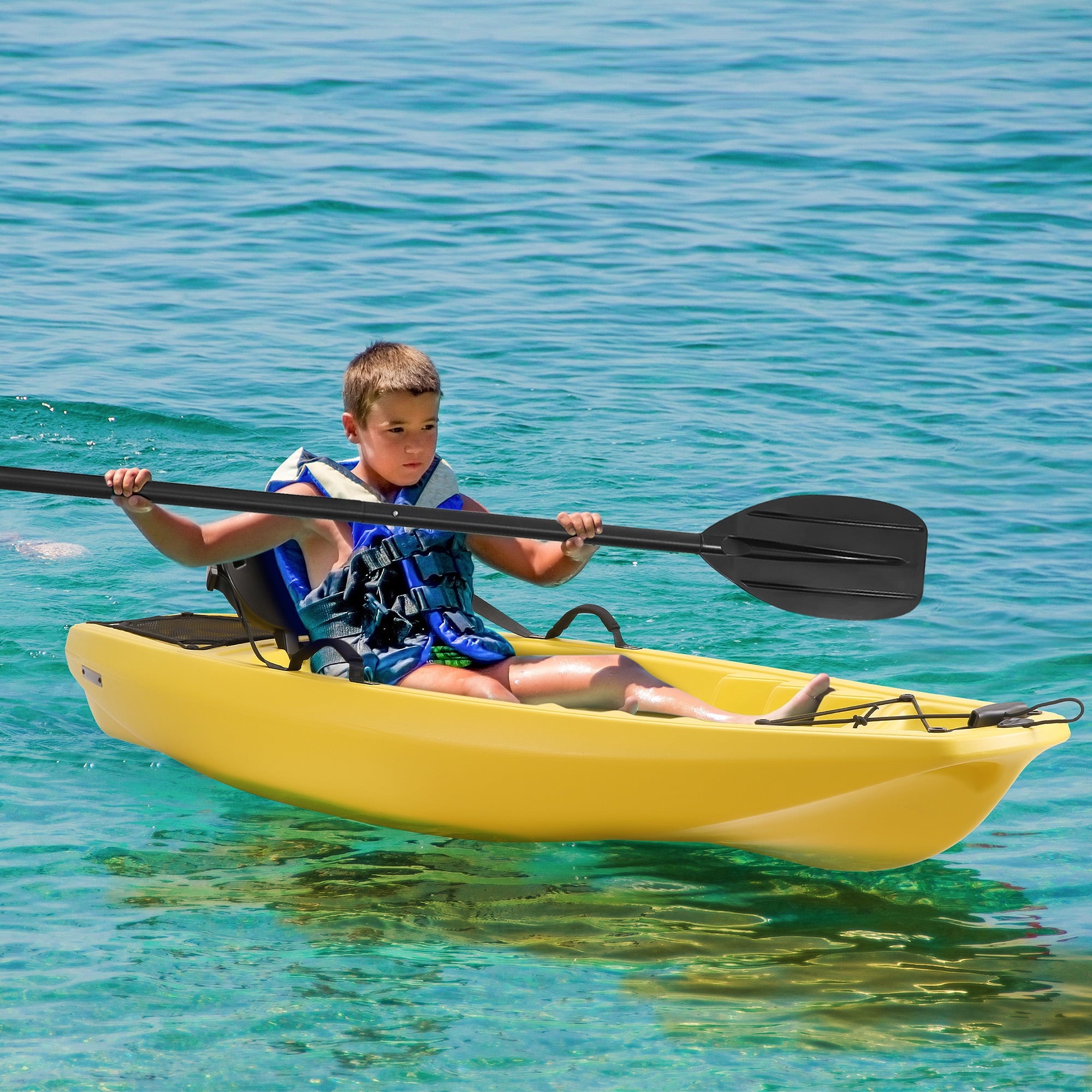 Naipo Kayak with paddle 6.5FT Kayak 4 Level Footrest Sit On Top for Youth Kid to Teen Up to 121lbs