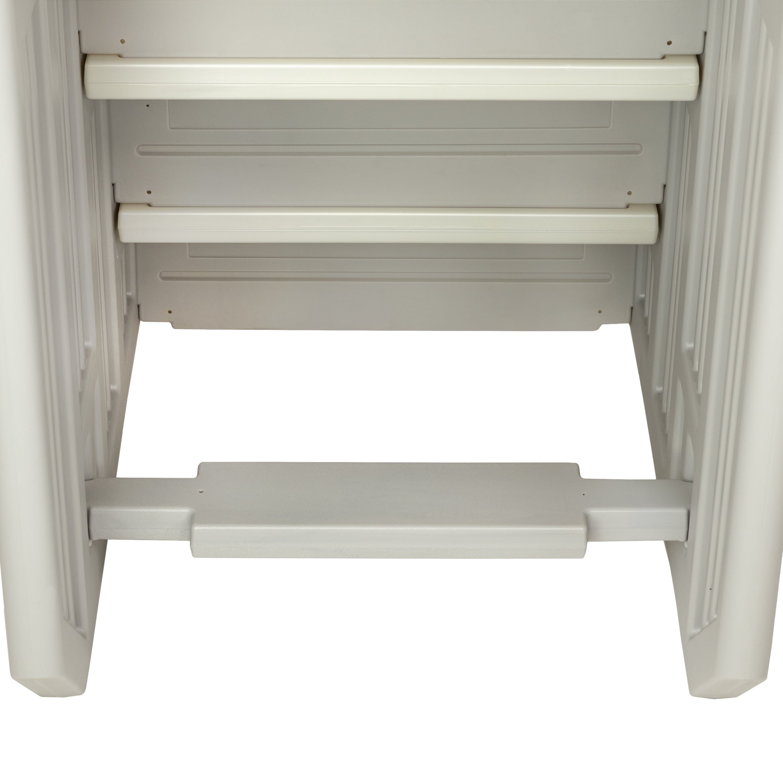 Aqua Select White Outside Flip-up Safety Ladder for Above Ground Pools 48-54H