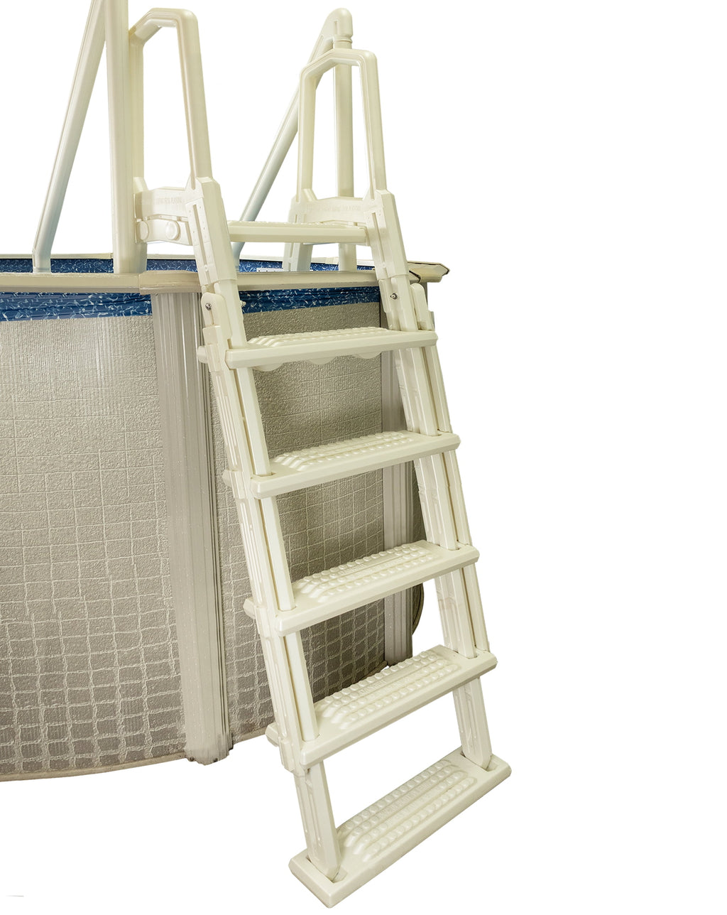 Aqua Select White Outside Flip-up Safety Ladder for Above Ground Pools 48-54H