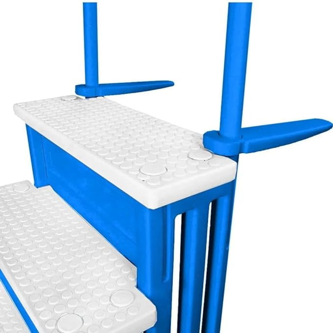 Aqua Select White Outside Flip-up Safety Ladder for Above Ground Pools 48-54H
