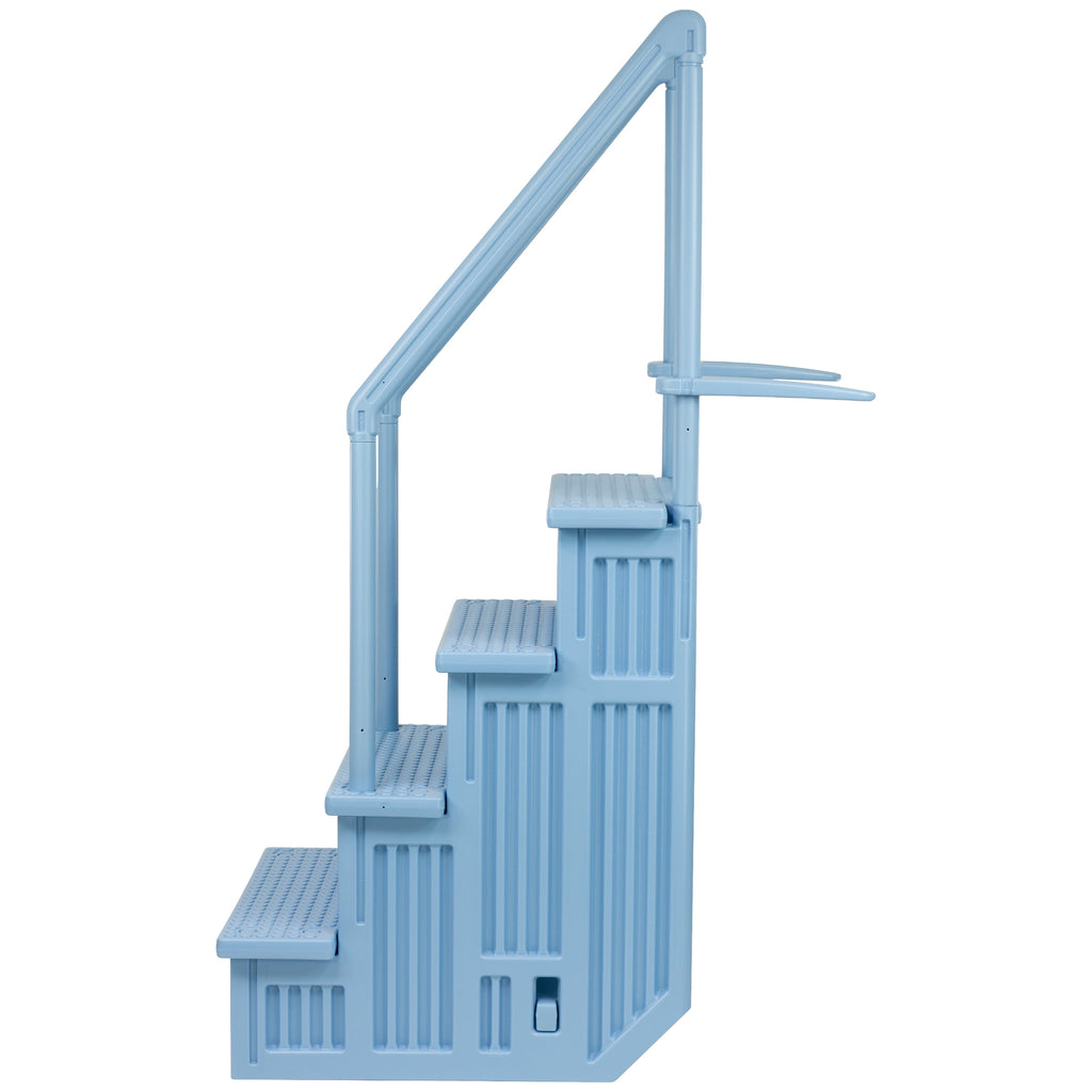 Aqua Select White Outside Flip-up Safety Ladder for Above Ground Pools 48-54H