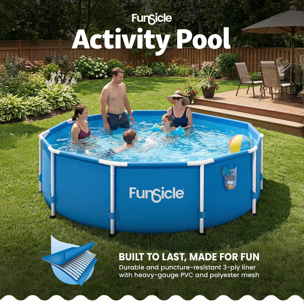 Funsicle 8' x 30 Outdoor Activity Round Frame Above Ground Swimming Pool Set