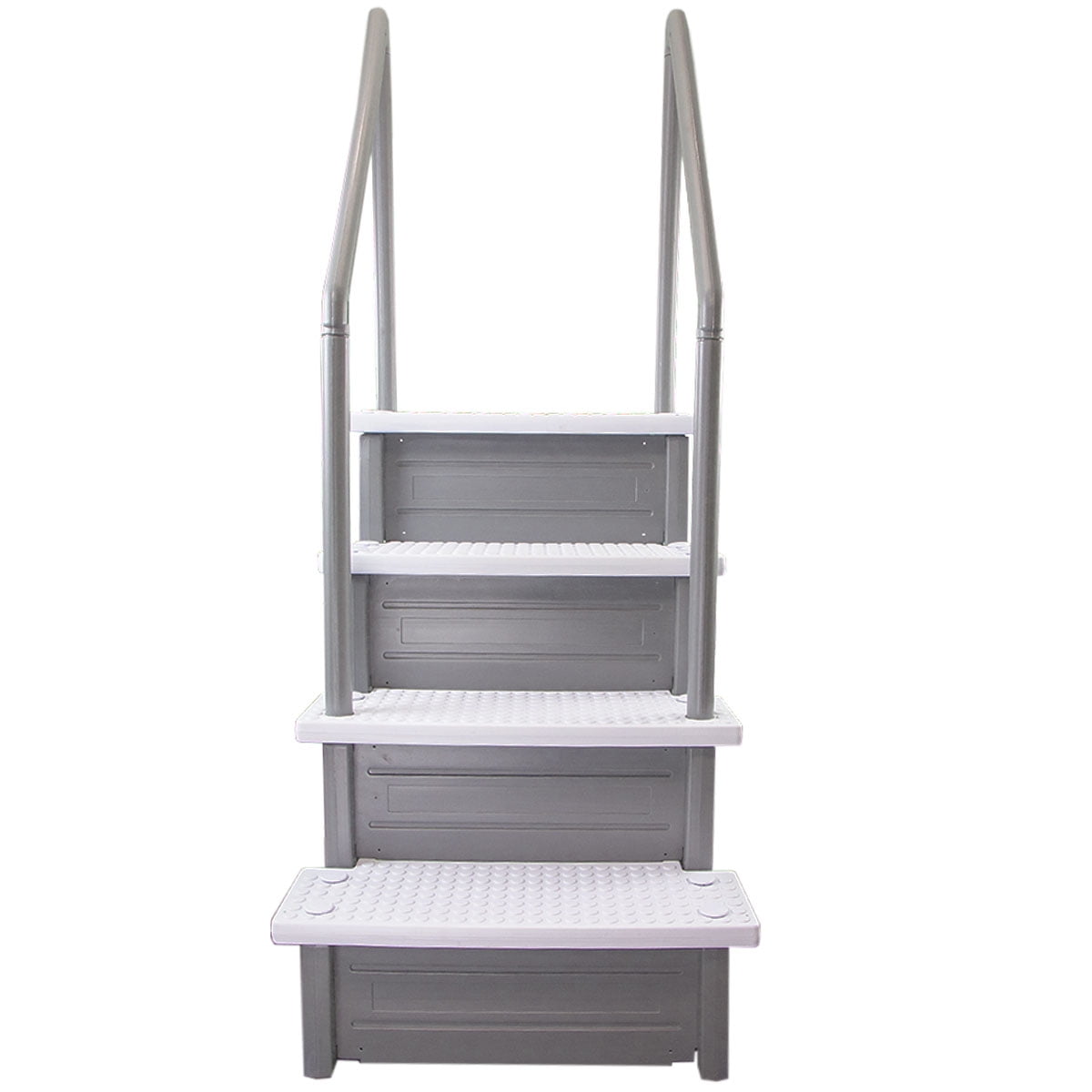 Aqua Select White Outside Flip-up Safety Ladder for Above Ground Pools 48-54H