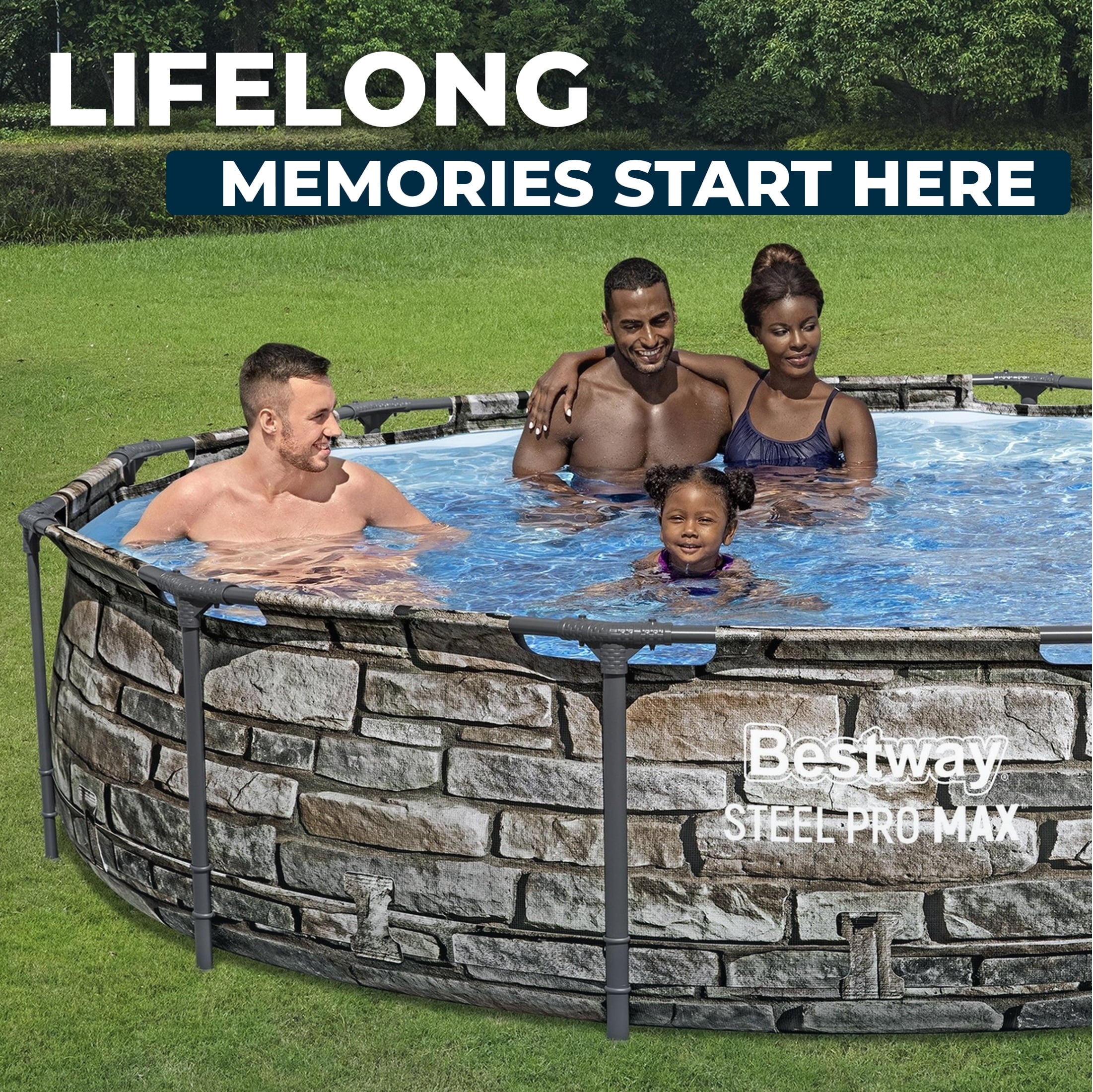 Bestway Steel Pro MAX 10'x30\ Metal Frame Above Ground Pool Set w/ Filter Pump & Cartridge