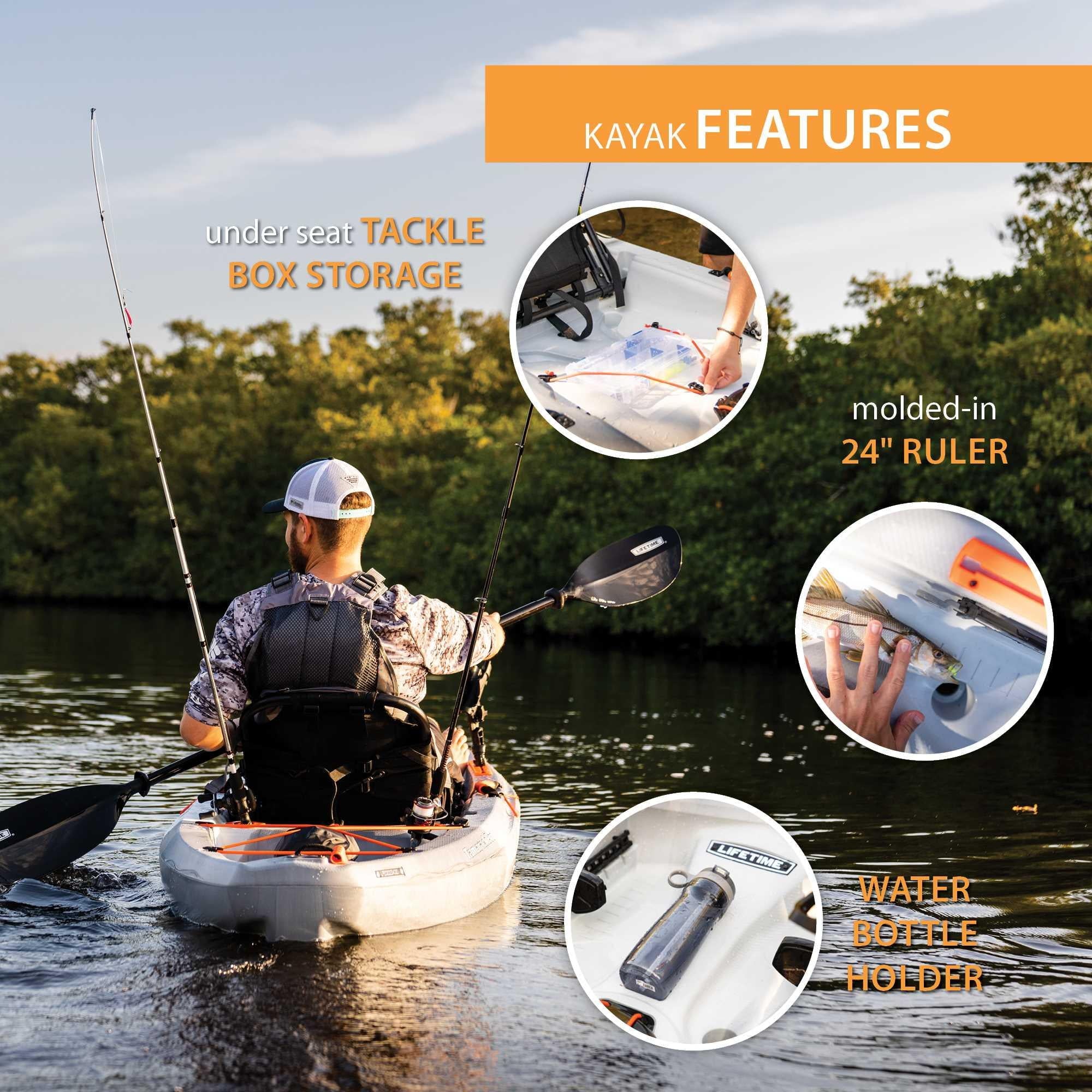 Lifetime Tamarack Pro-Comfort 10 ft 3 in Sit-On-Top Kayak with Paddle, Eclipse Fusion (91058)