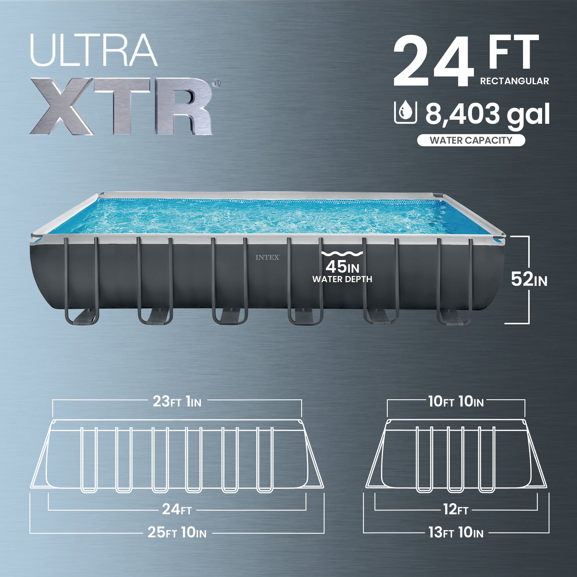 INTEX Ultra XTR 24' x 12' x 52 Above Ground Swimming Pool Set w/ Pump