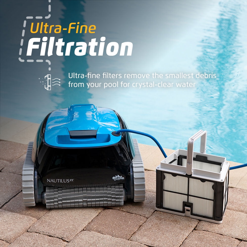 Dolphin Nautilus CC Robotic Pool Vacuum Cleaner with Ultra-Fine Filters, Pools Up To 33 FT