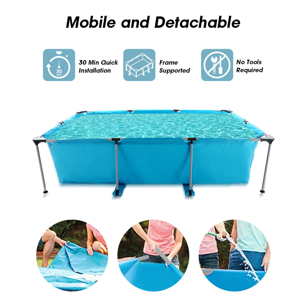 Naipo 15FT Above Ground Swimming Pool for Backyard Large Steel Frame Upgraded PVC Swimming Pools for Family and Pets with 177 × 86in