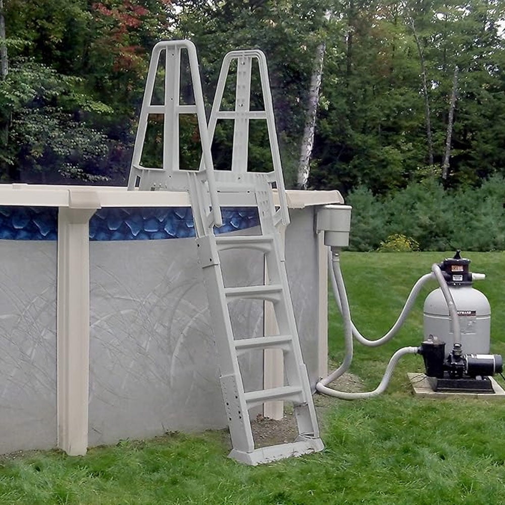 Vinyl Works Canada SLAW Slide Lock A Frame Above Ground Pool Ladder, White