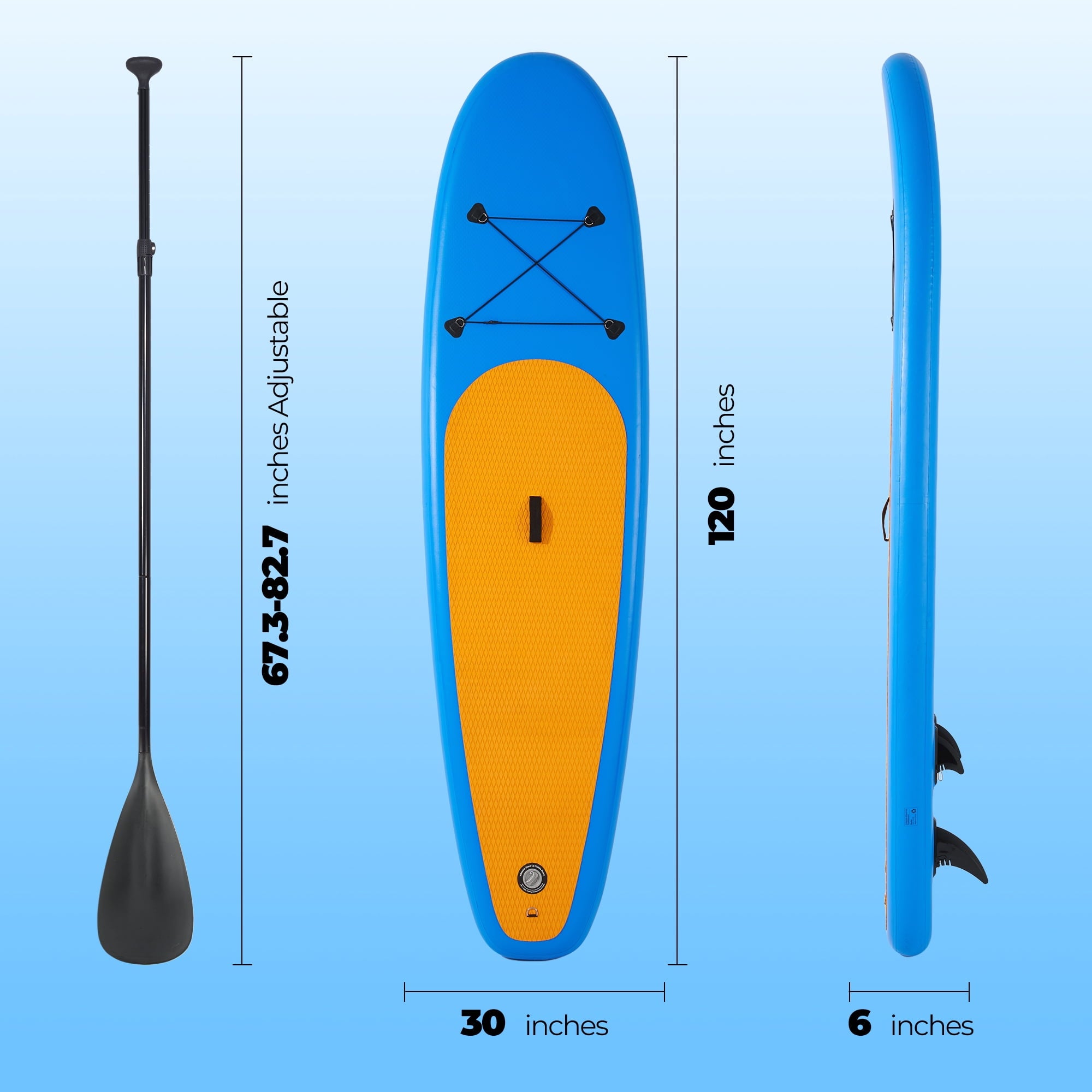 Naipo 10FT Inflatable Paddle Board 30in Wide Design Stand up Paddle Board with Paddle Accessories for Family Beginners Youth Blue Yellow