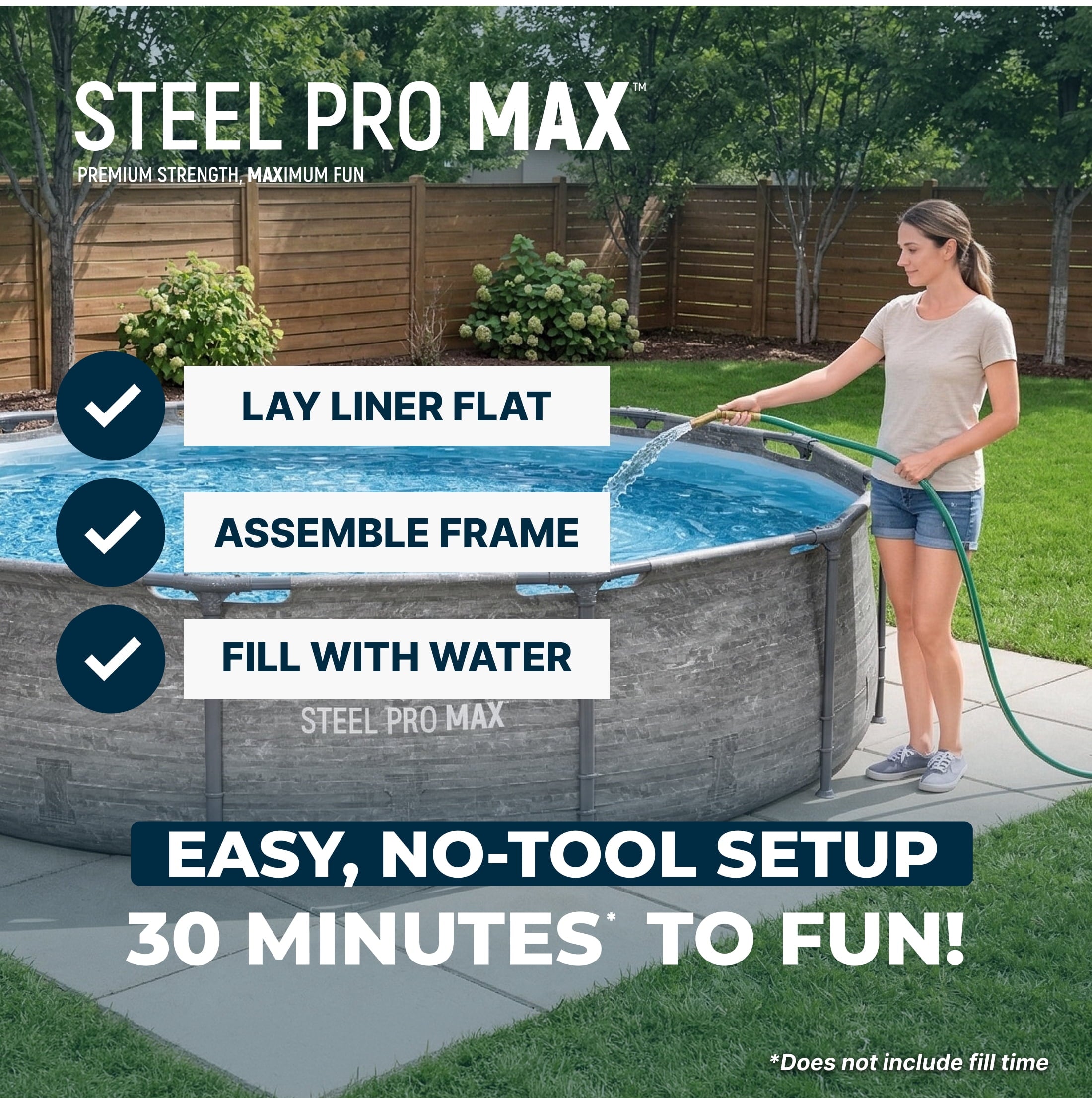 Bestway Steel Pro MAX 10'x30\ Metal Frame Above Ground Pool Set w/ Filter Pump & Cartridge