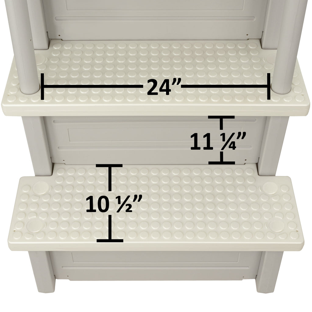 Aqua Select White Outside Flip-up Safety Ladder for Above Ground Pools 48-54H