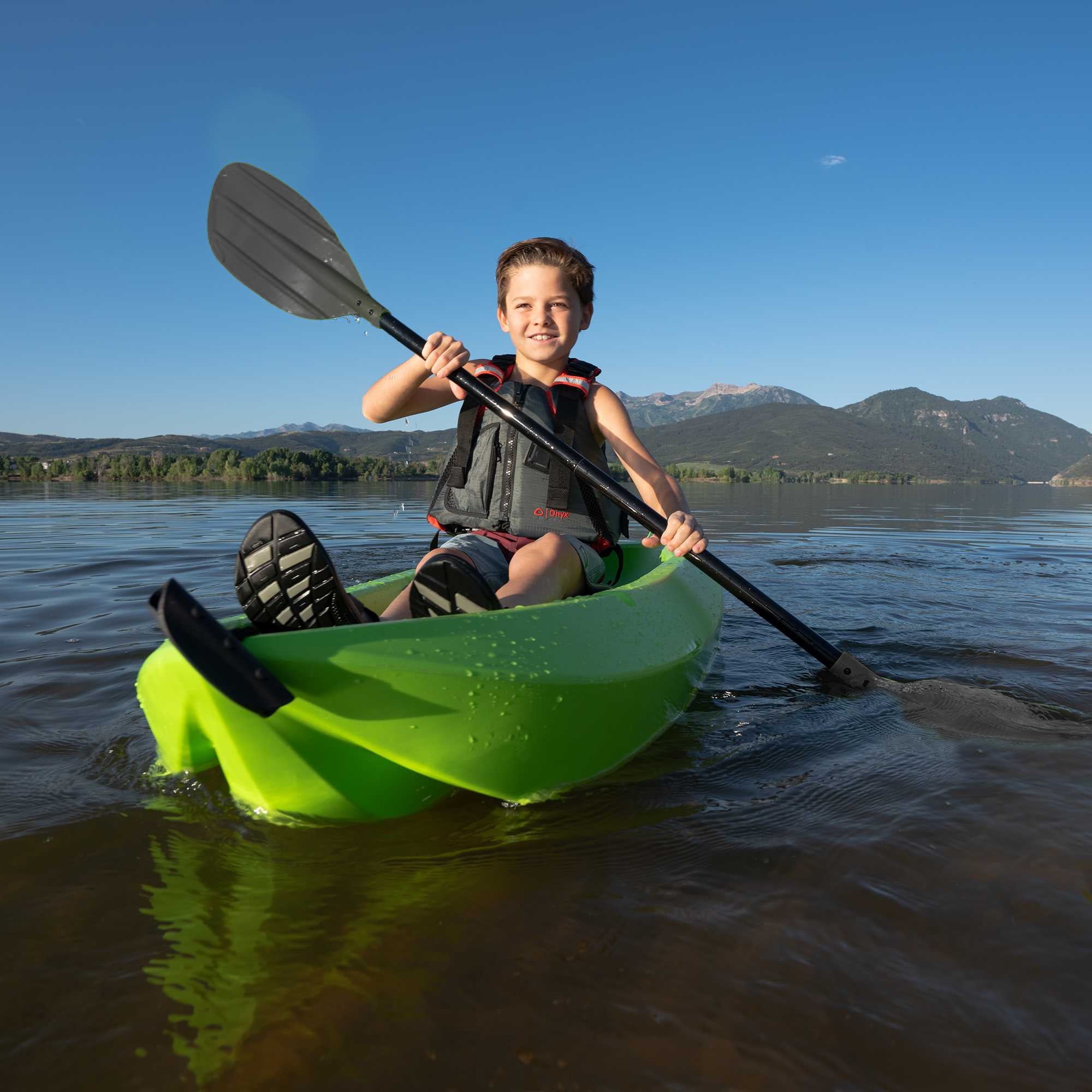 Lifetime Wave 6 ft Youth Sit-On-Top Kayak with Paddle, Fire Red (91401)