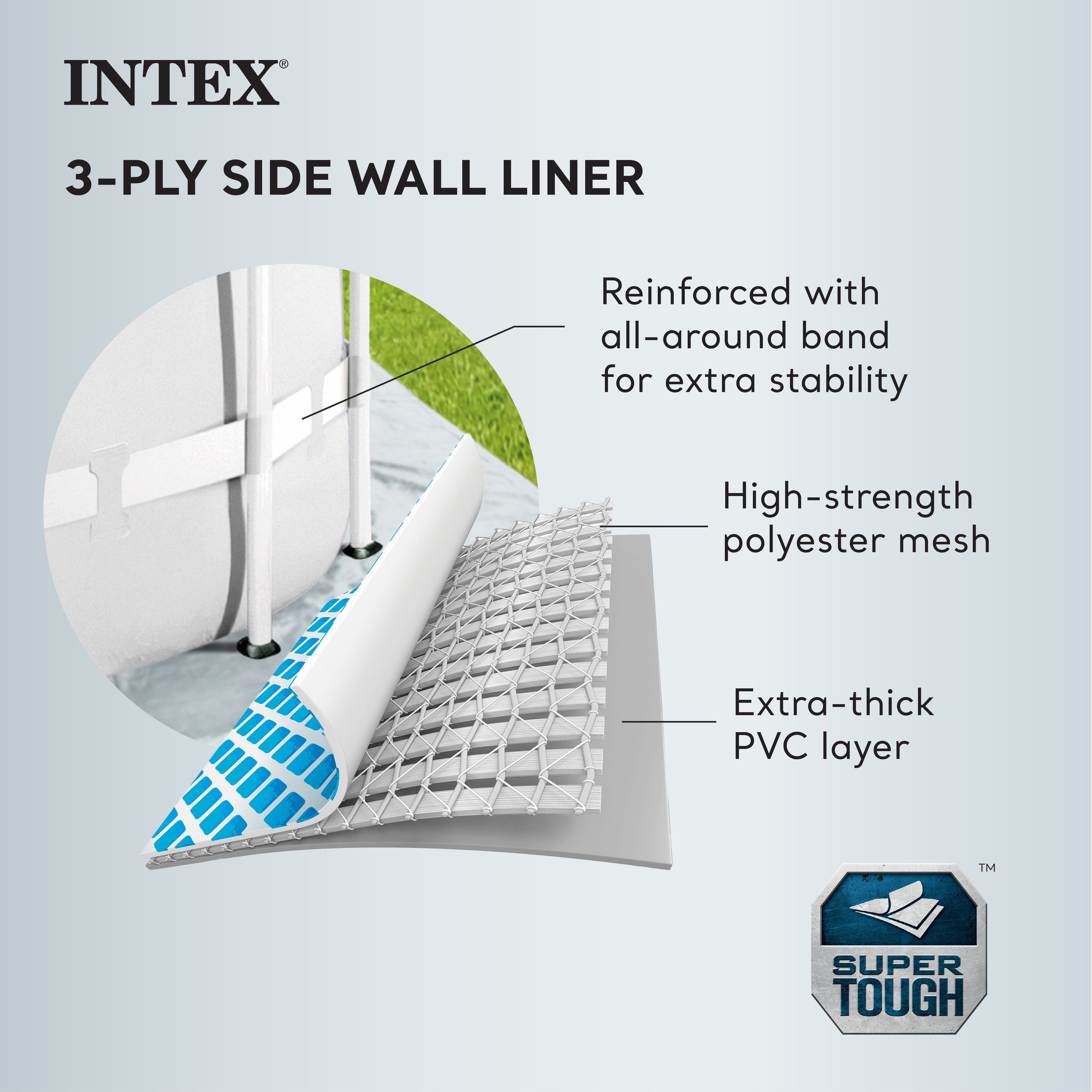 Open Box INTEX Prism Metal Frame 12' x 30 Above Ground Swimming Pool