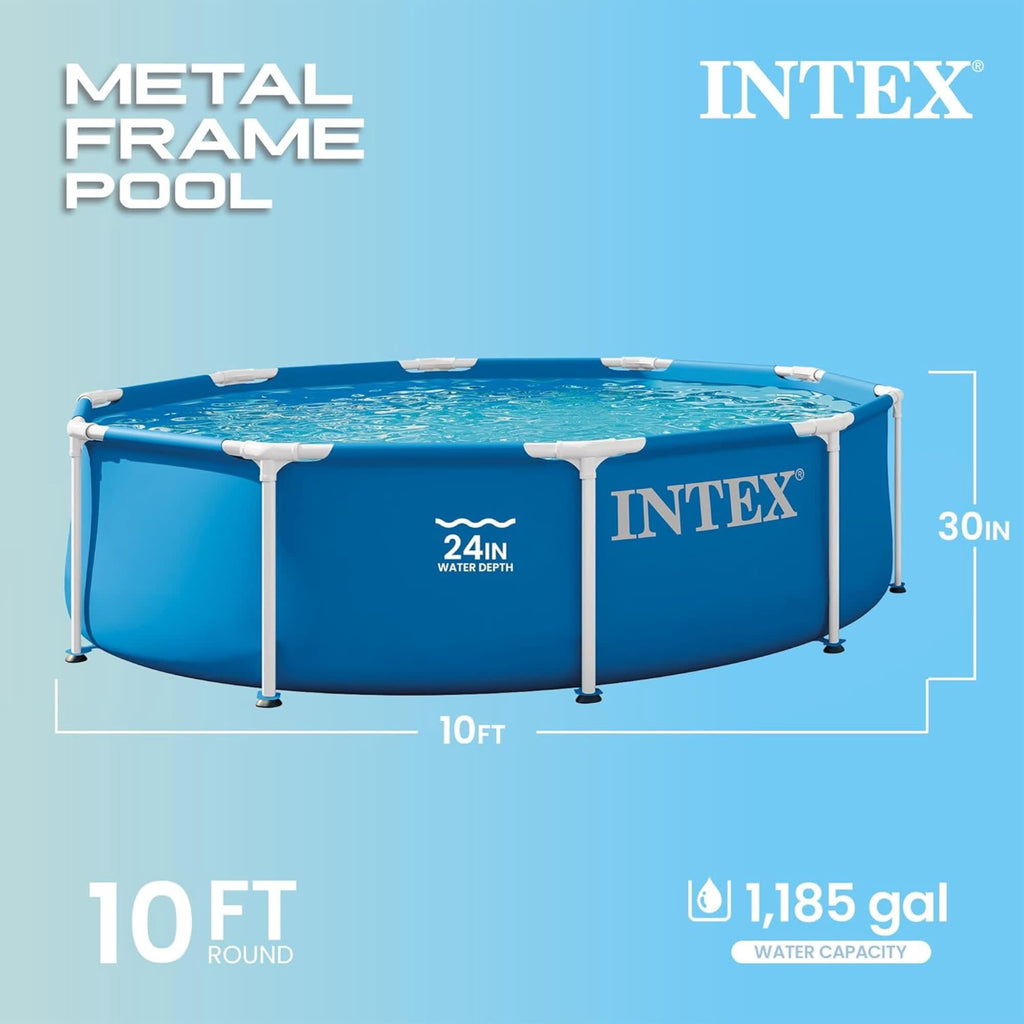 INTEX Metal Frame 12ft x 30in Above Ground Swimming Pool Set w/Filter Pump