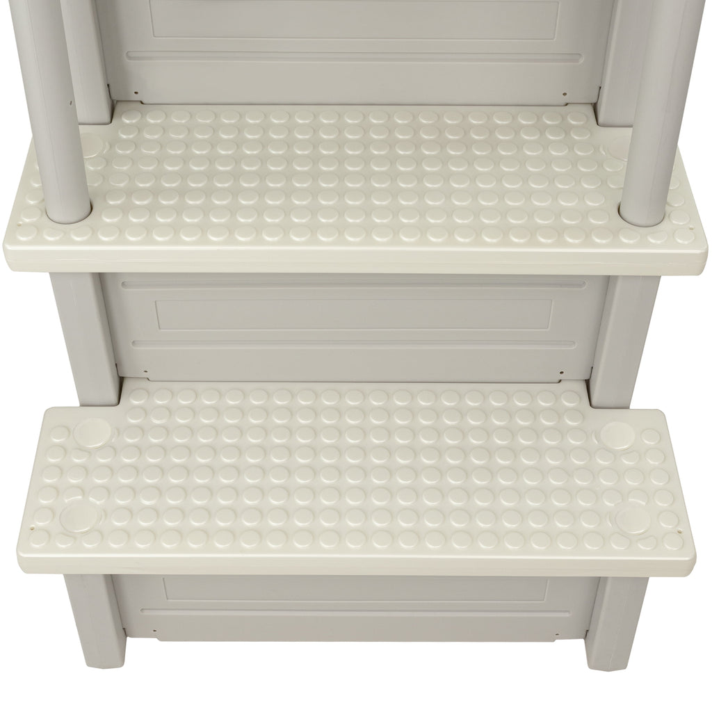 Aqua Select White Outside Flip-up Safety Ladder for Above Ground Pools 48-54H
