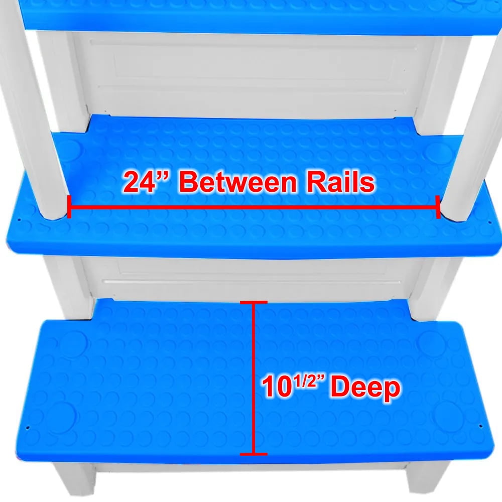 Aqua Select White Outside Flip-up Safety Ladder for Above Ground Pools 48-54H