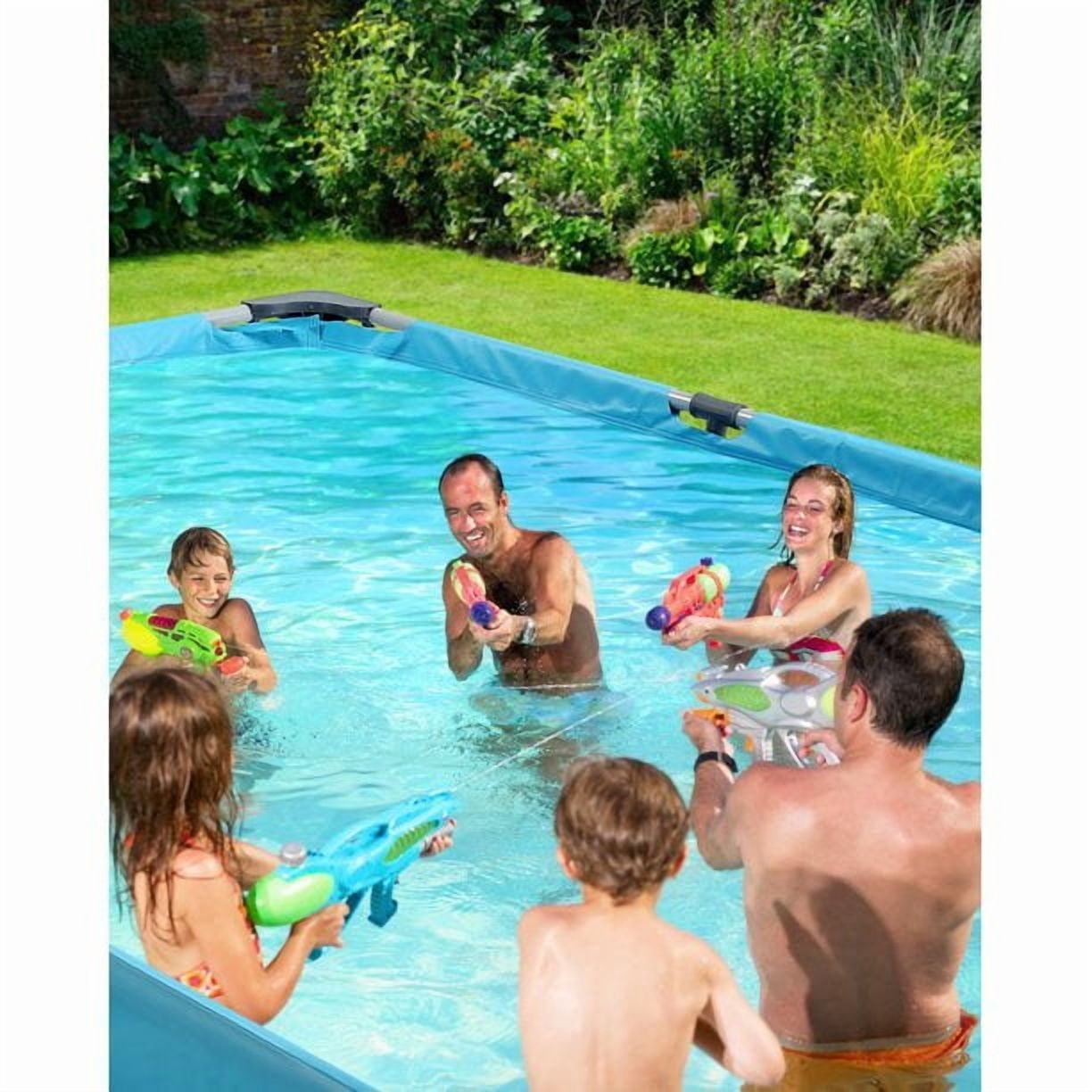 GASKY 15FT Swimming Pool Metal Frame Rectangular Frame Outdoor Backyard Above Ground Family Teenagers Splash