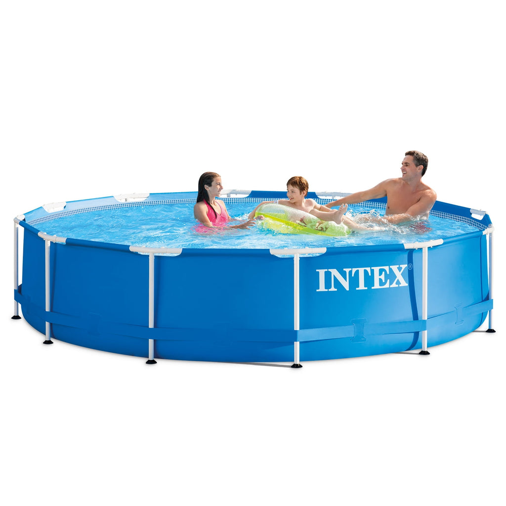 INTEX Metal Frame 12ft x 30in Above Ground Swimming Pool Set w/Filter Pump