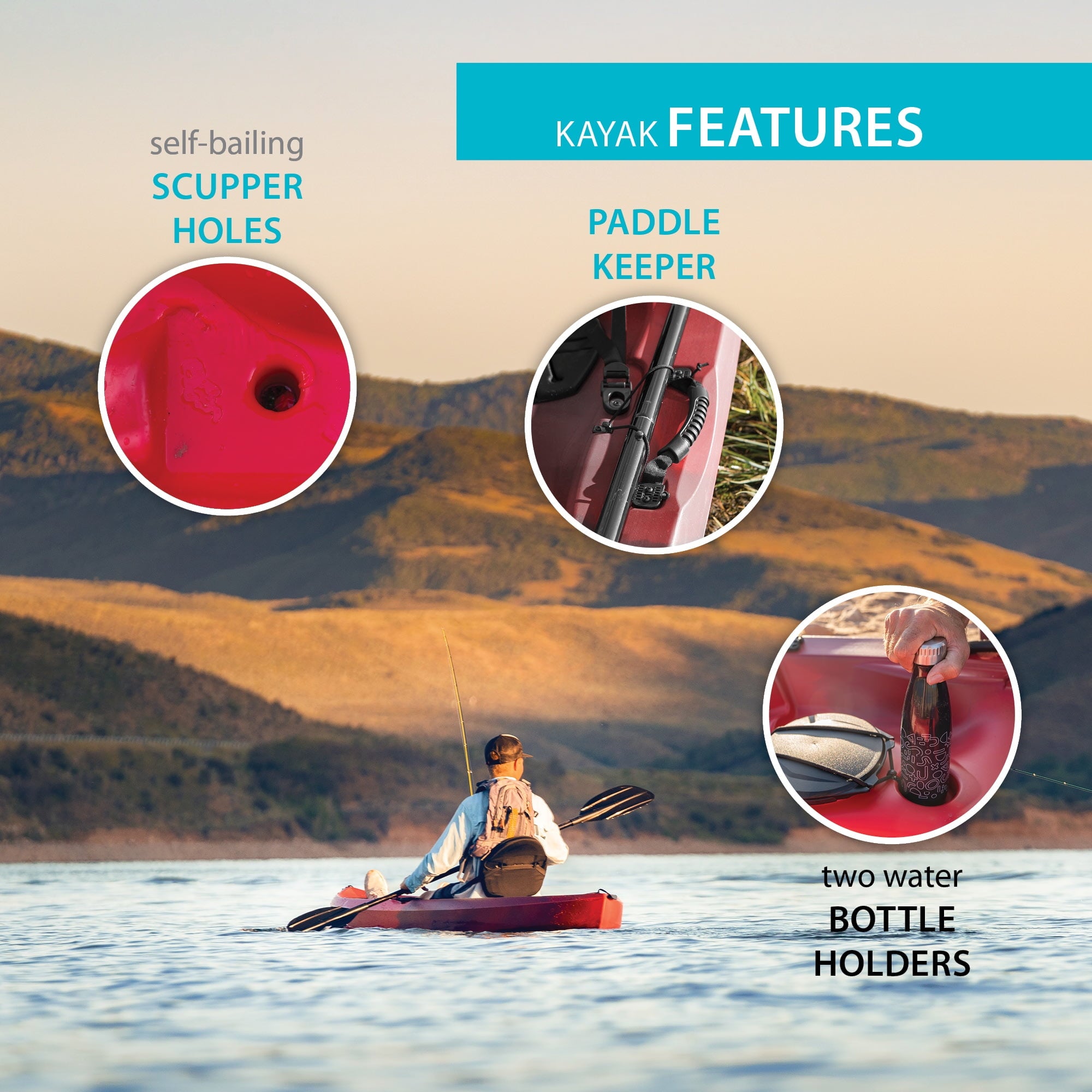 Lifetime Tamarack Angler 10 ft Sit-On-Top Fishing Kayak with Paddles, 2 Pack, Tan (90806)