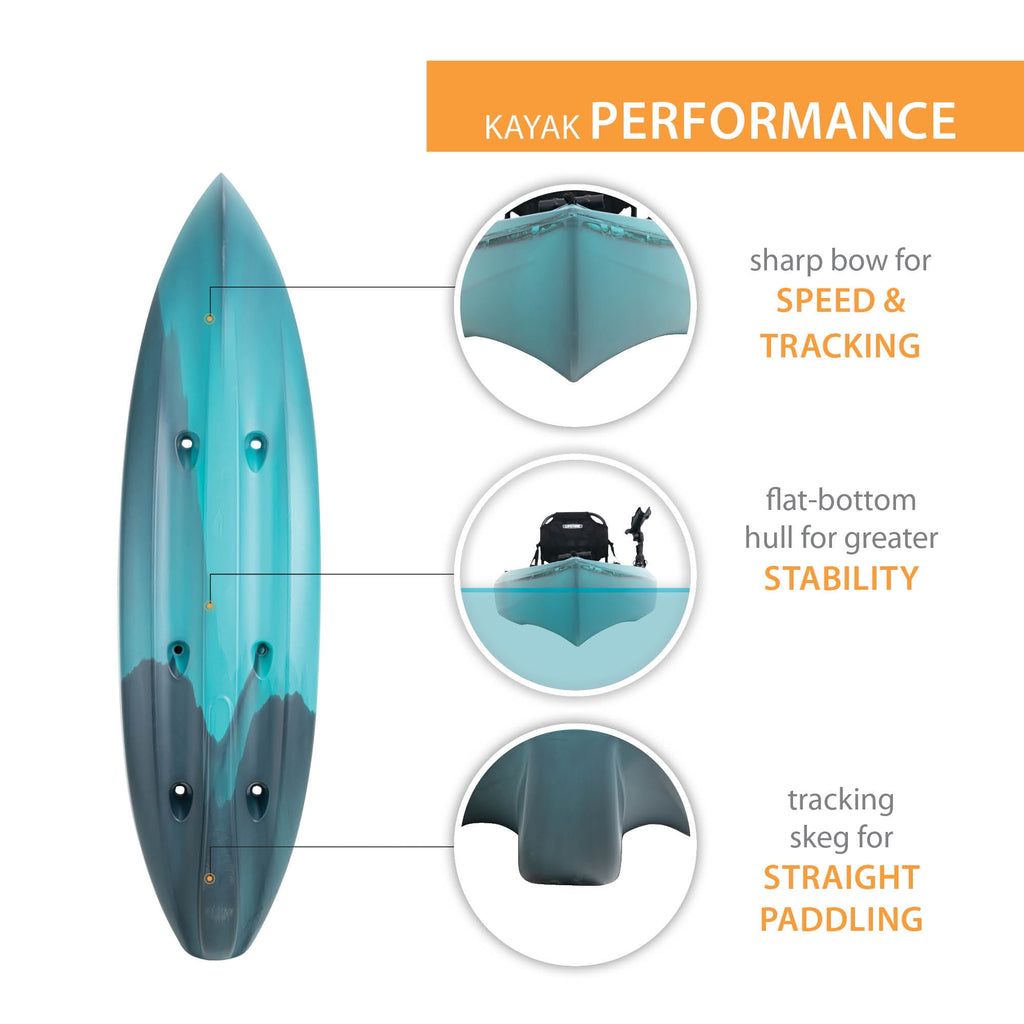 Lifetime Tamarack Pro-Comfort 10 ft 3 in Sit-On-Top Kayak with Paddle, Eclipse Fusion (91058)