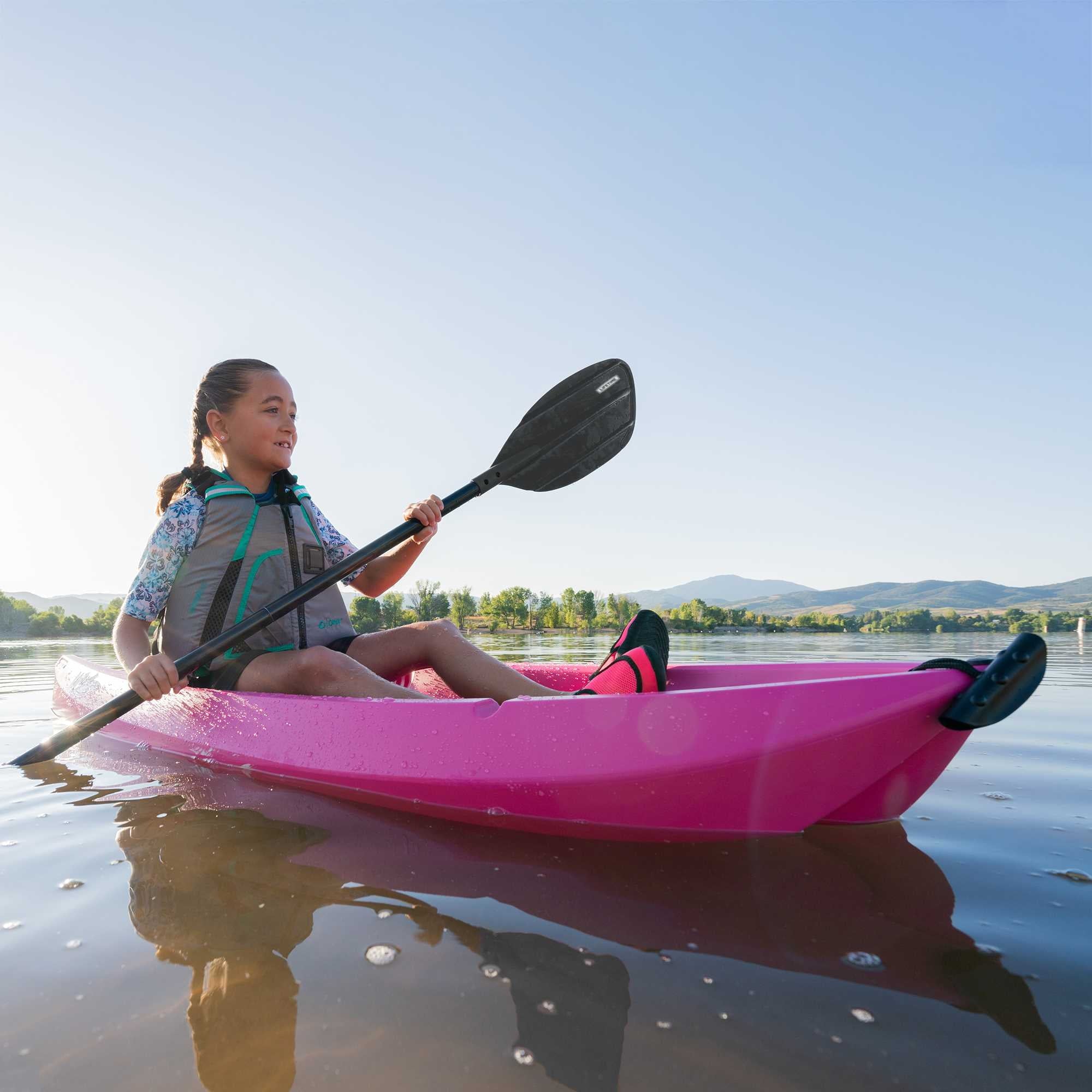 Lifetime Wave 6 ft Youth Sit-On-Top Kayak with Paddle, Fire Red (91401)