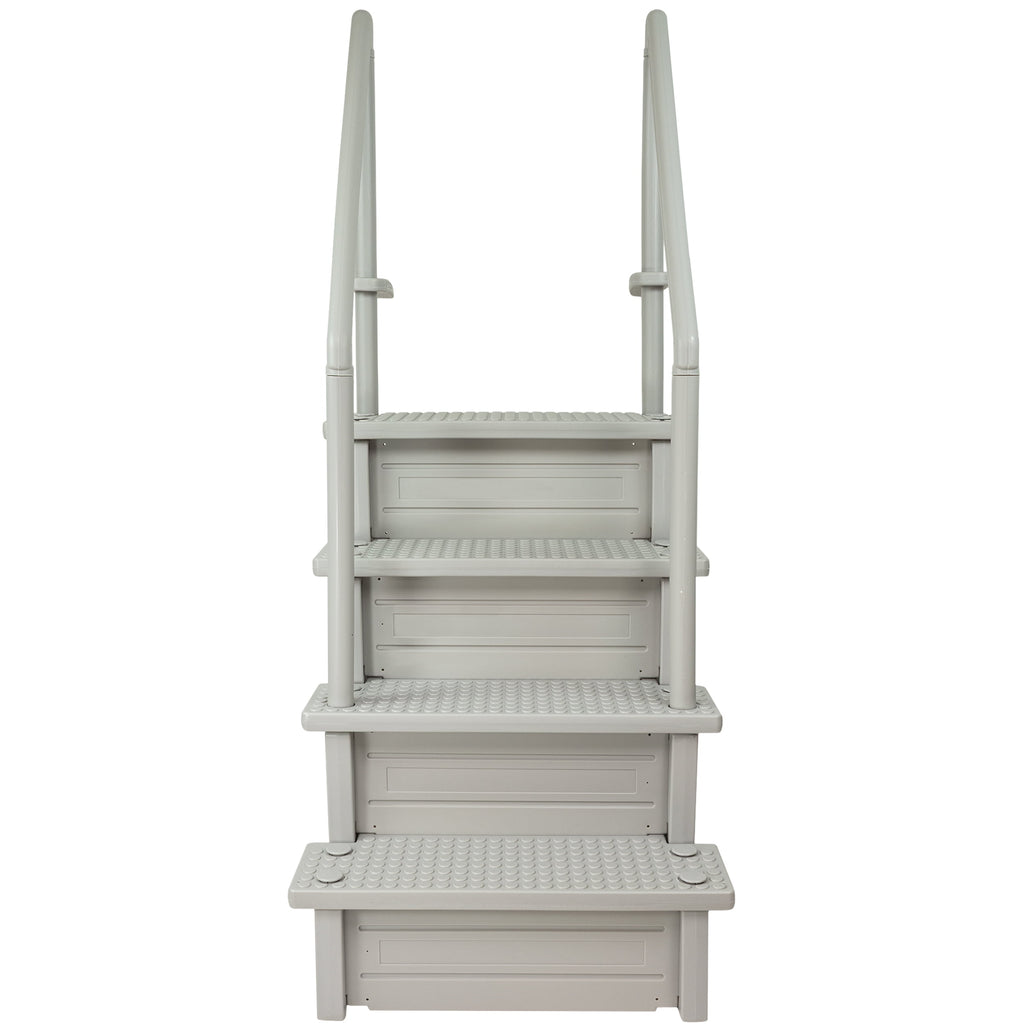 Aqua Select White Outside Flip-up Safety Ladder for Above Ground Pools 48-54H