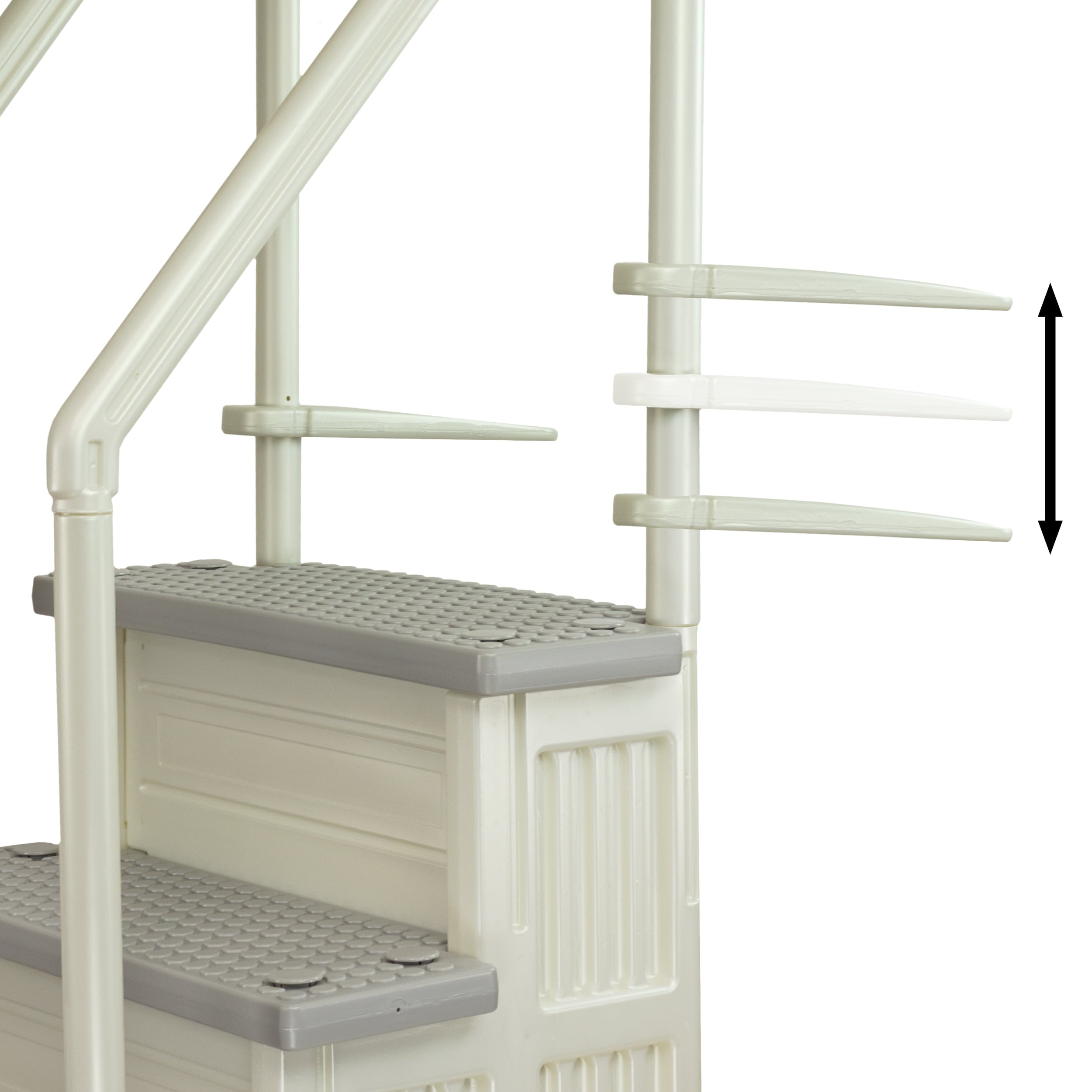 Aqua Select White Outside Flip-up Safety Ladder for Above Ground Pools 48-54H