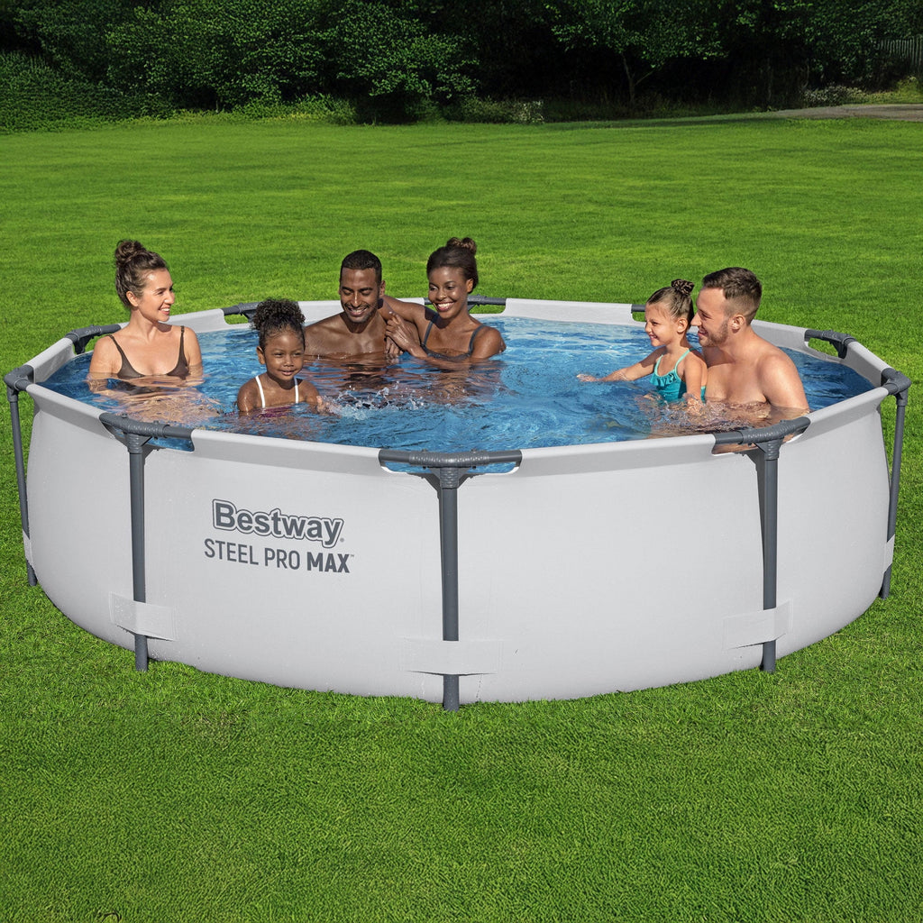 Open Box Bestway 10' x 30 Round Steel Pro MAX Hard Side Family Swimming Pool