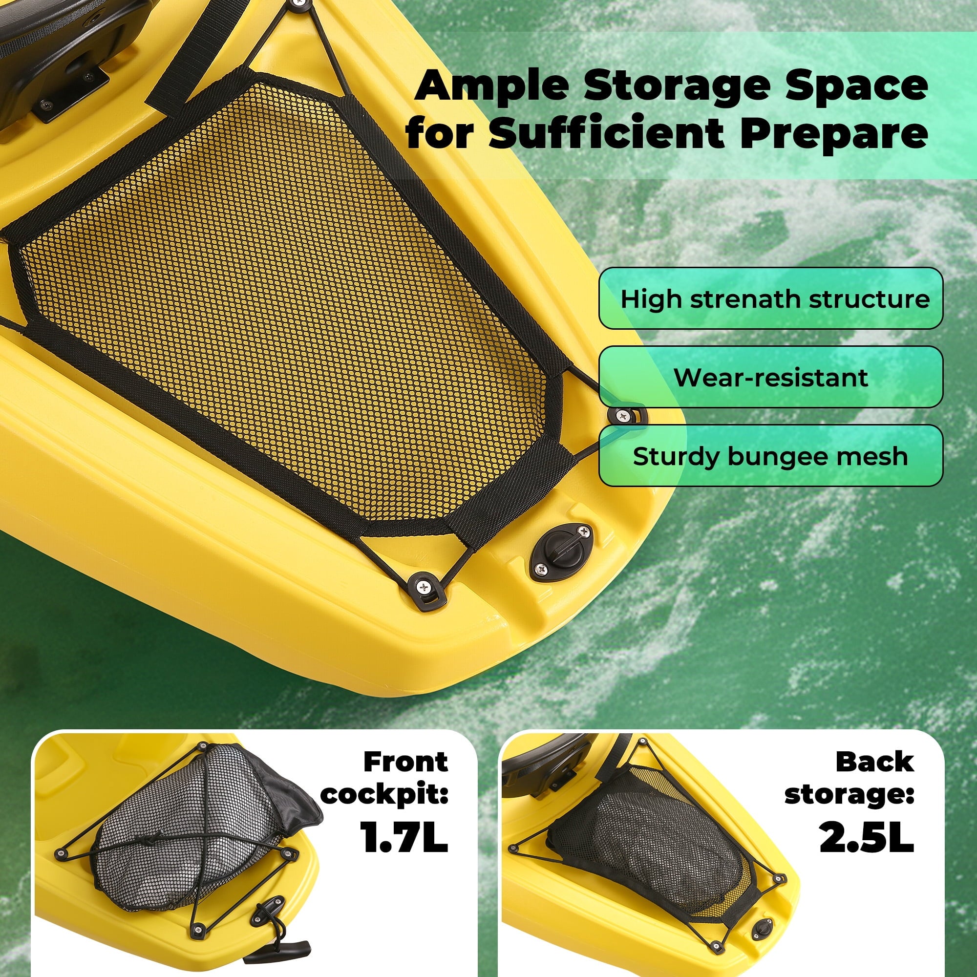 Naipo Kayak with paddle 6.5FT Kayak 4 Level Footrest Sit On Top for Youth Kid to Teen Up to 121lbs