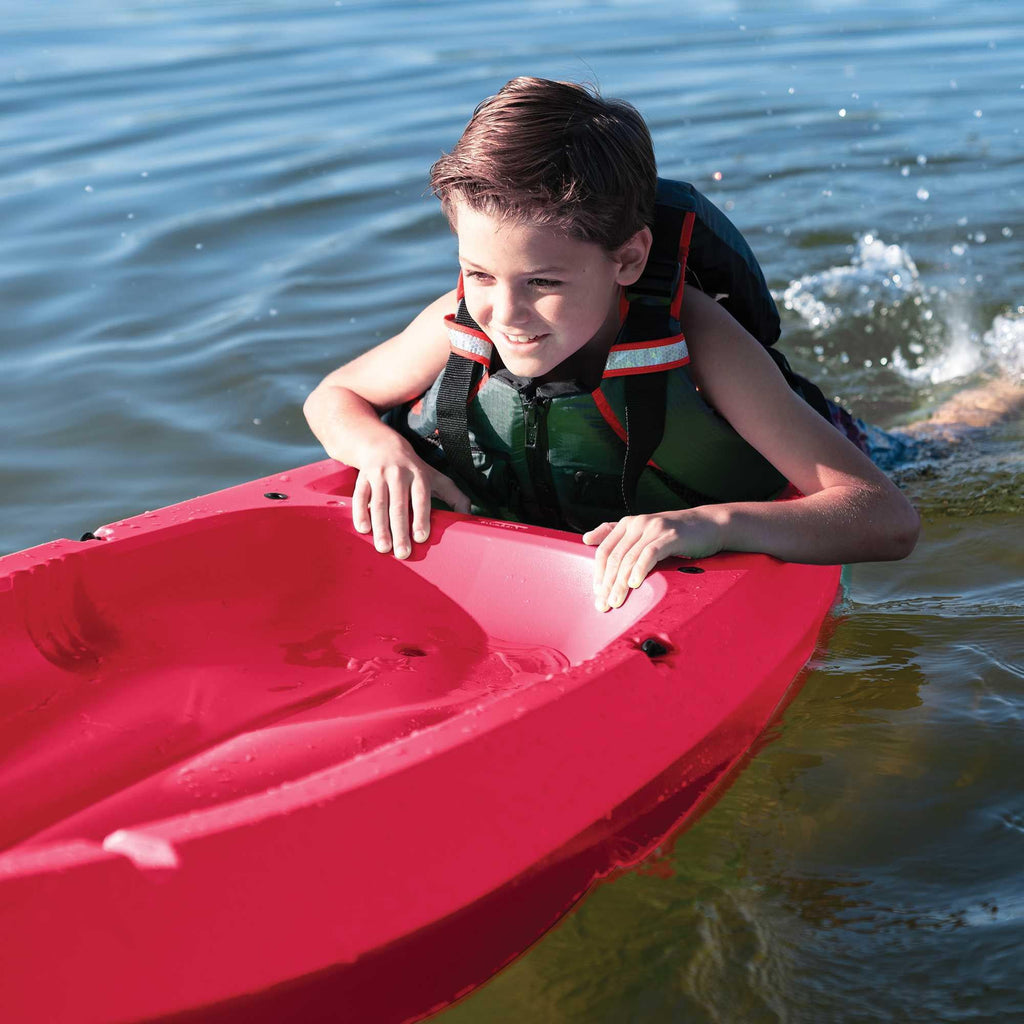 Lifetime Wave 6 ft Youth Sit-On-Top Kayak with Paddle, Fire Red (91401)