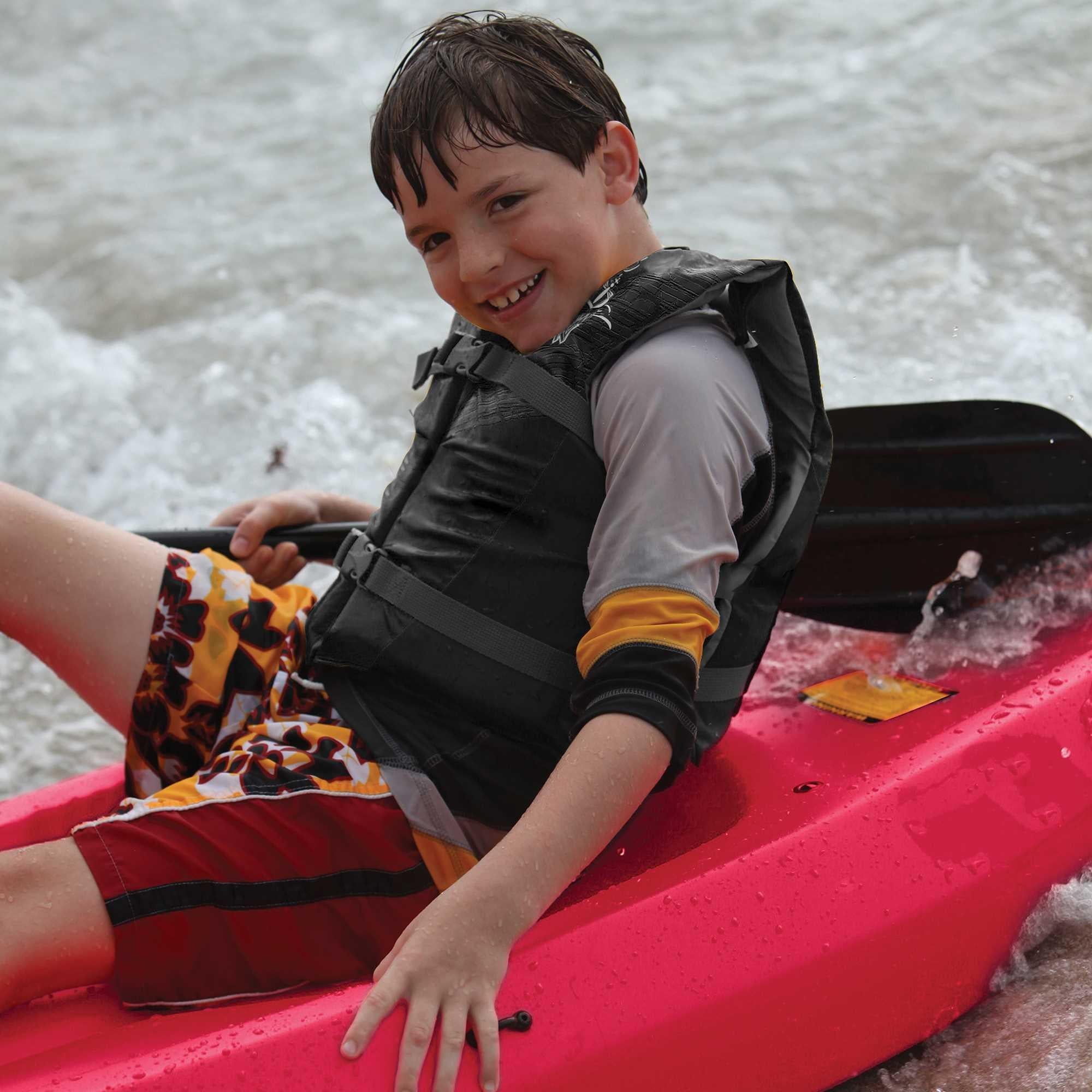 Lifetime Wave 6 ft Youth Sit-On-Top Kayak with Paddle, Fire Red (91401)