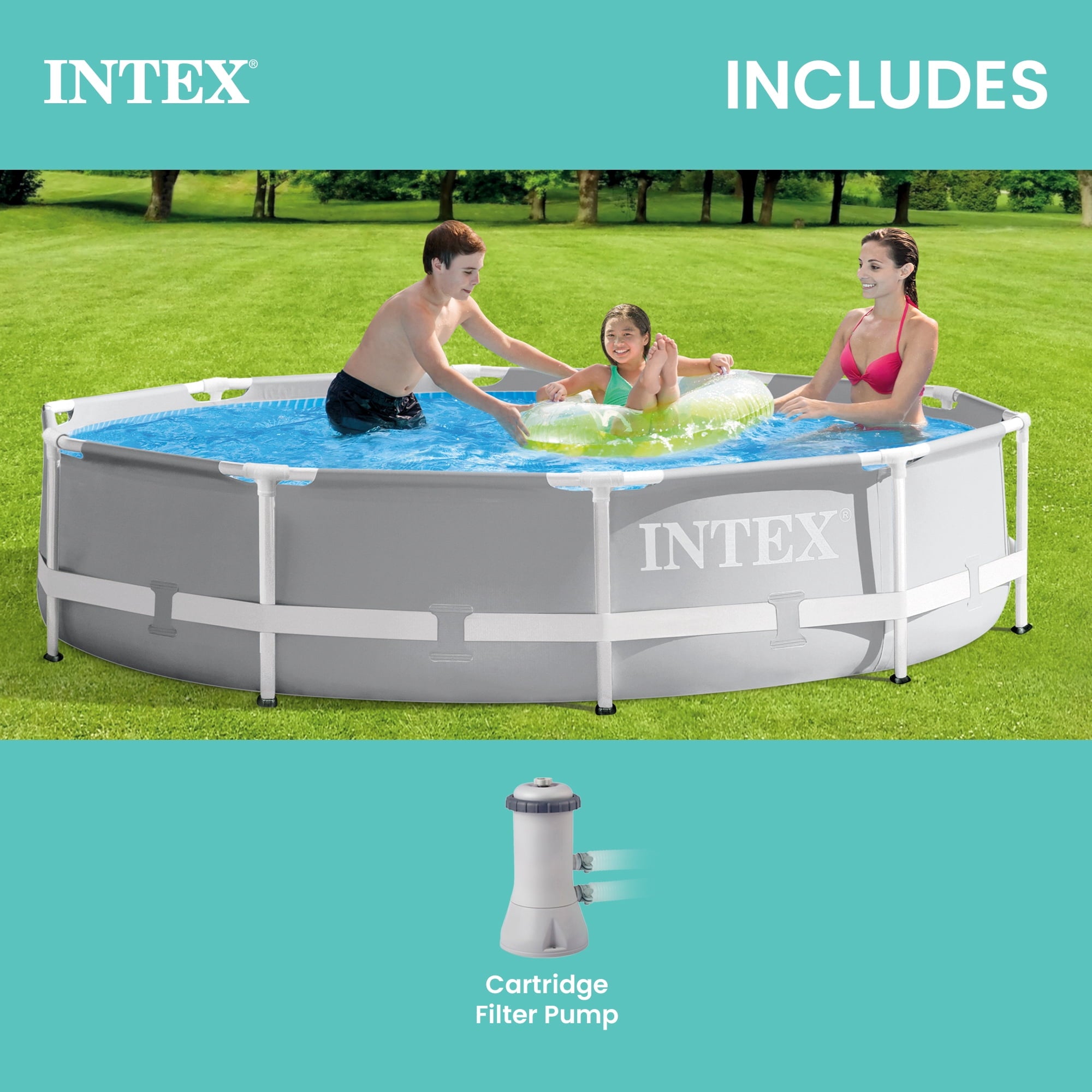 Intex 26719EH 14ft x 42in Prism Frame Above Ground Swimming Pool with Pump