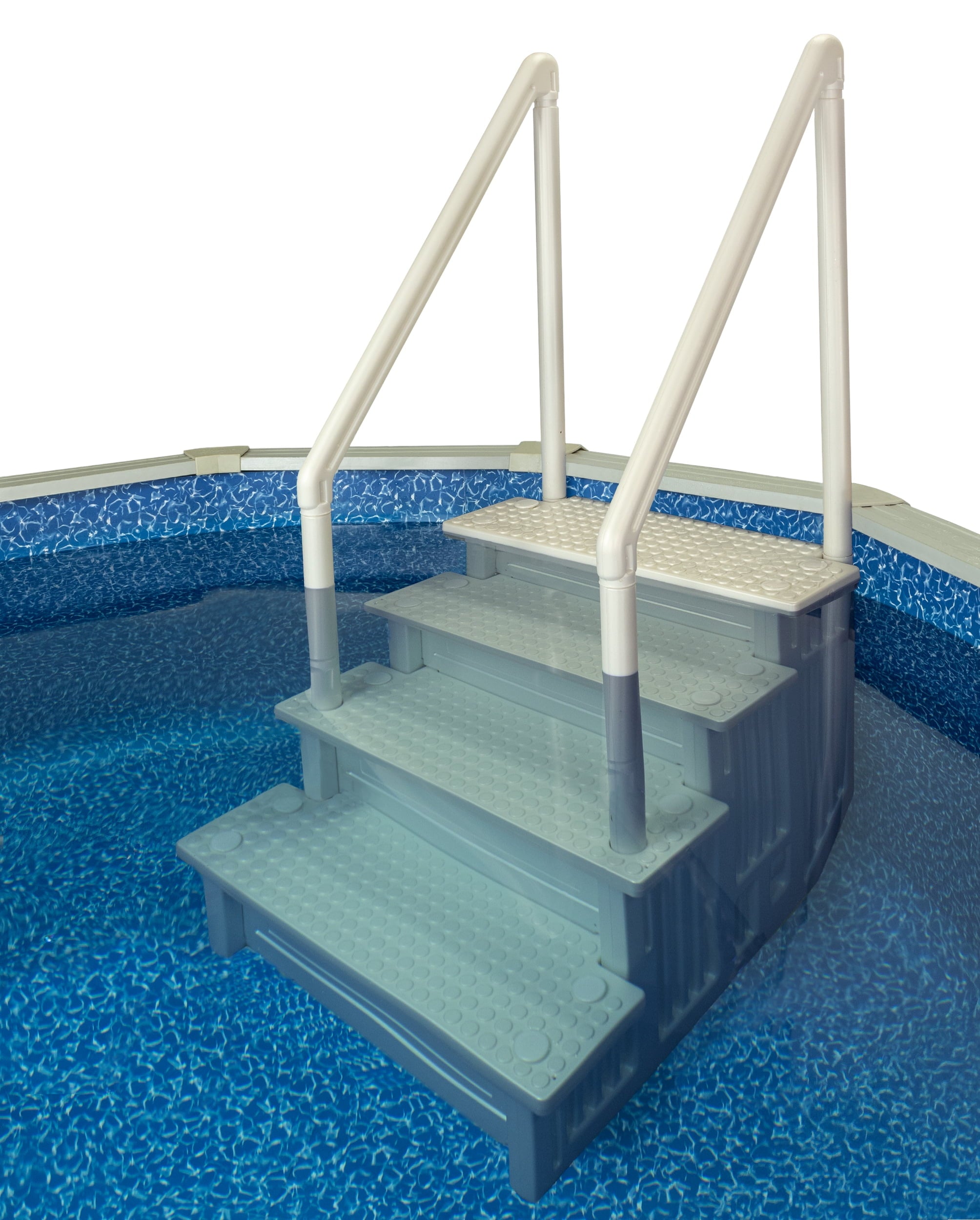 Aqua Select White Outside Flip-up Safety Ladder for Above Ground Pools 48-54H