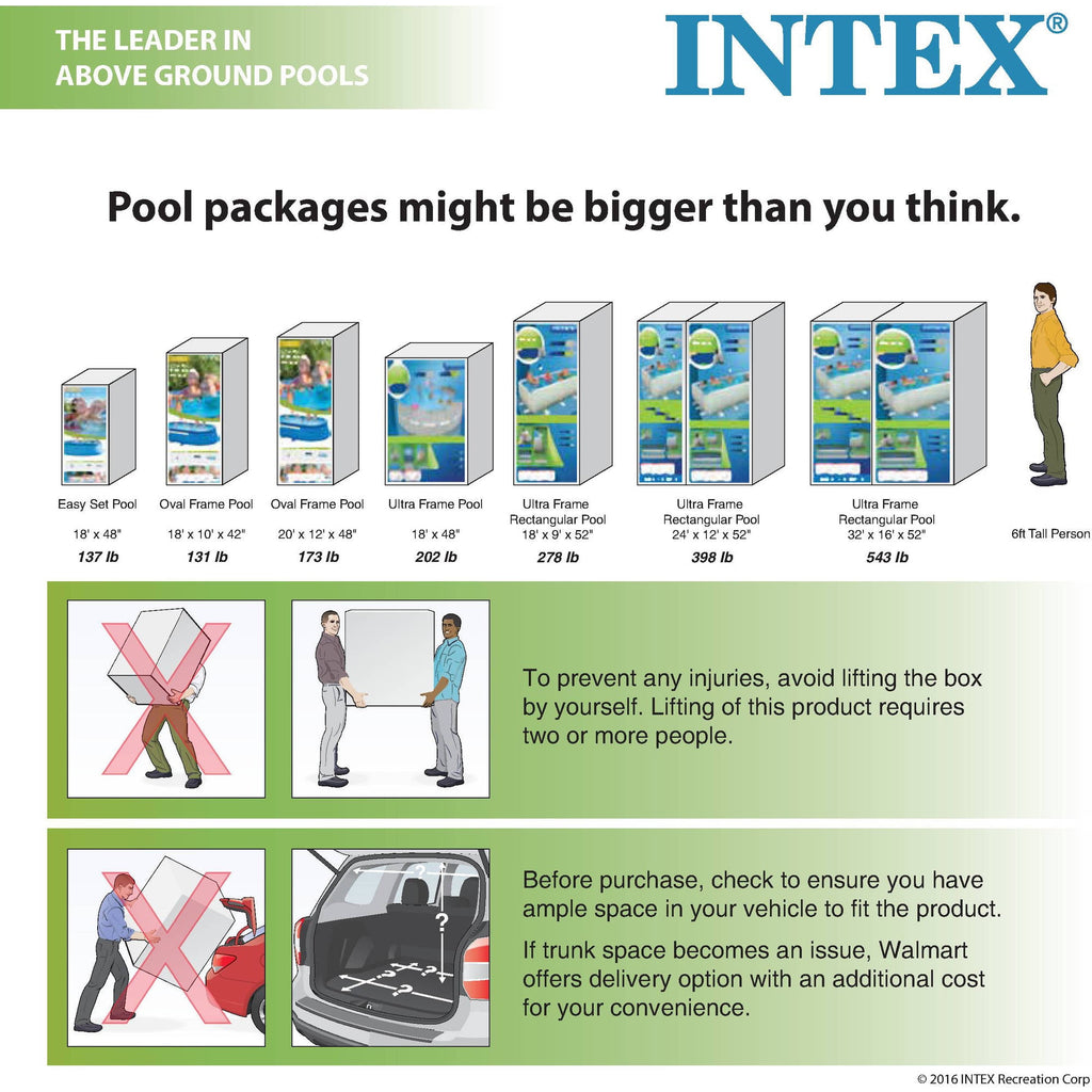 INTEX Metal Frame 12ft x 30in Above Ground Swimming Pool Set w/Filter Pump