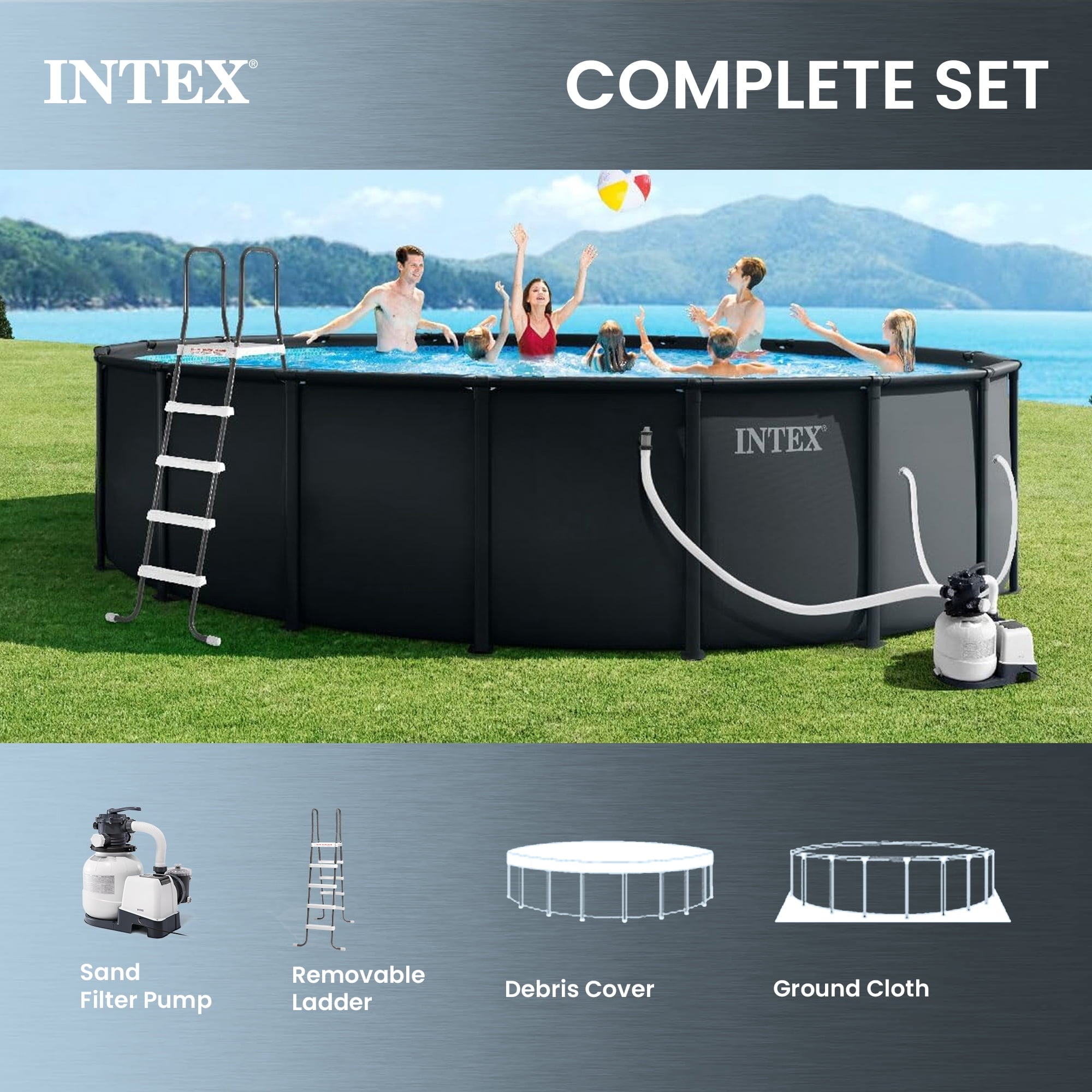INTEX 26329EP Ultra XTR 18' x 52 Round Frame Above Ground Swimming Pool Set with Pump