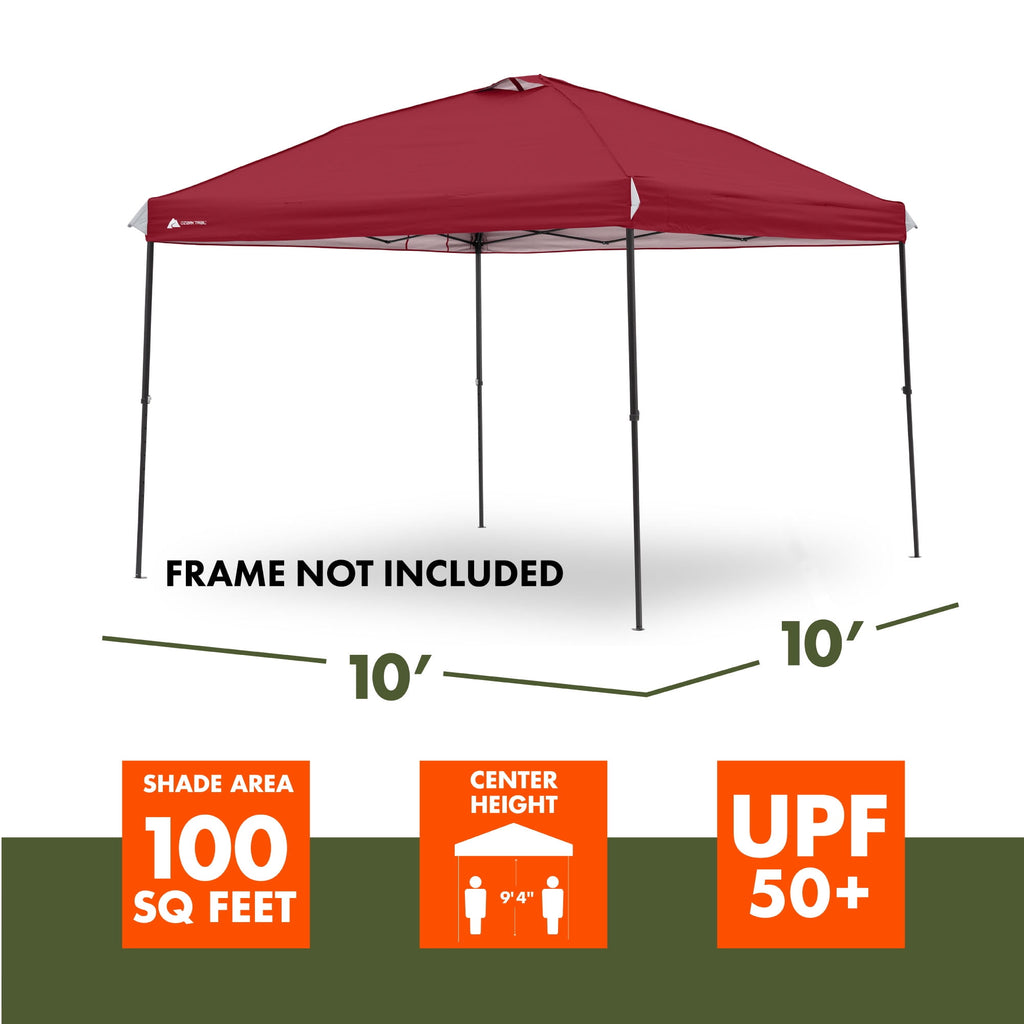 Ozark Trail 10' x 10' Straight Leg Canopy Top, Black