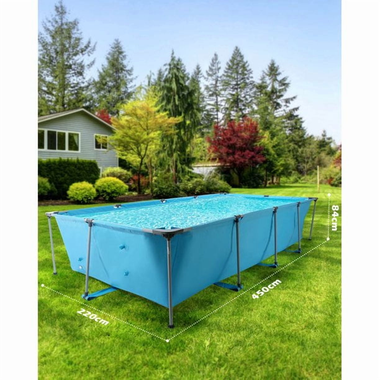 GASKY 15FT Swimming Pool Metal Frame Rectangular Frame Outdoor Backyard Above Ground Family Teenagers Splash