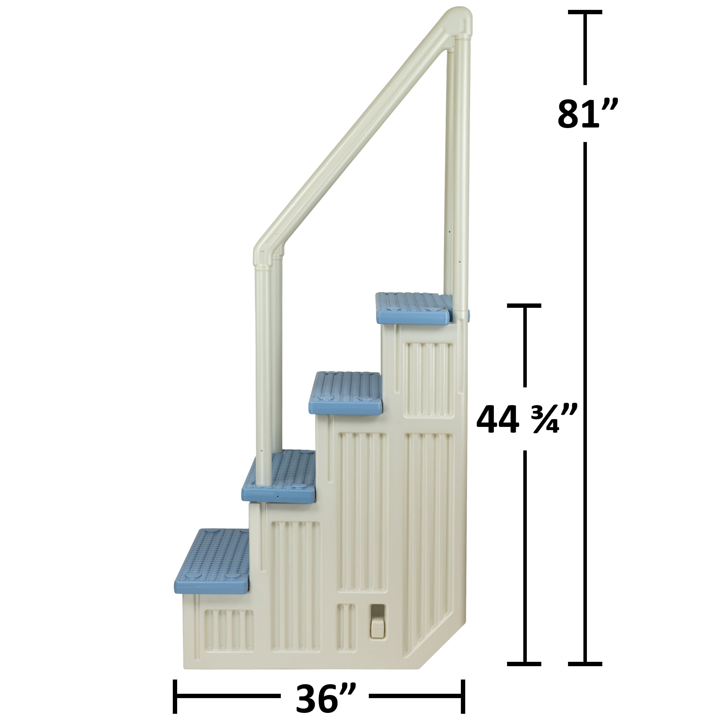 Aqua Select White Outside Flip-up Safety Ladder for Above Ground Pools 48-54H
