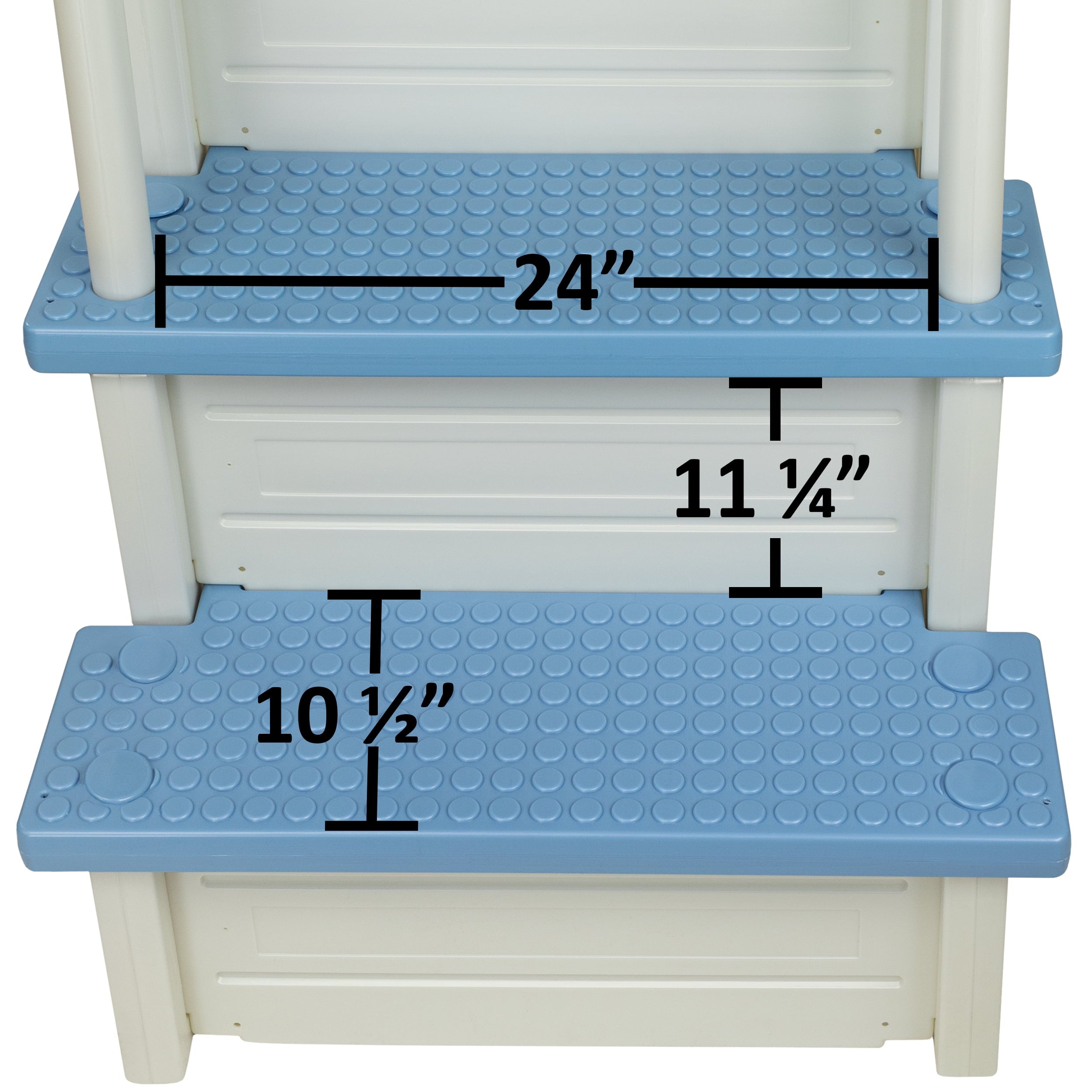 Aqua Select White Outside Flip-up Safety Ladder for Above Ground Pools 48-54H