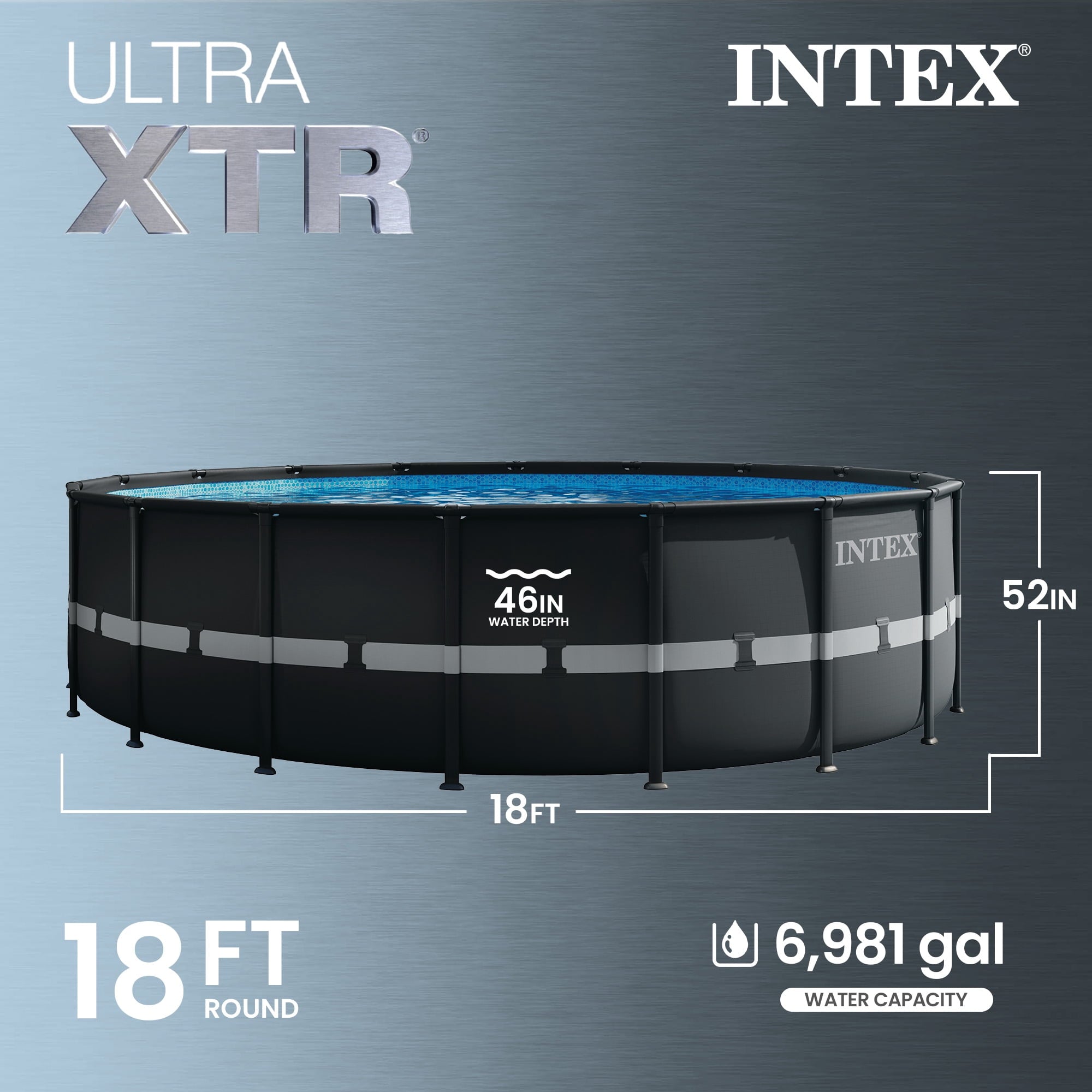 INTEX 18ft x 52in Ultra XTR Above Ground Swimming Pool, Sand Filter Pump, & Automatic Vacuum Cleaner