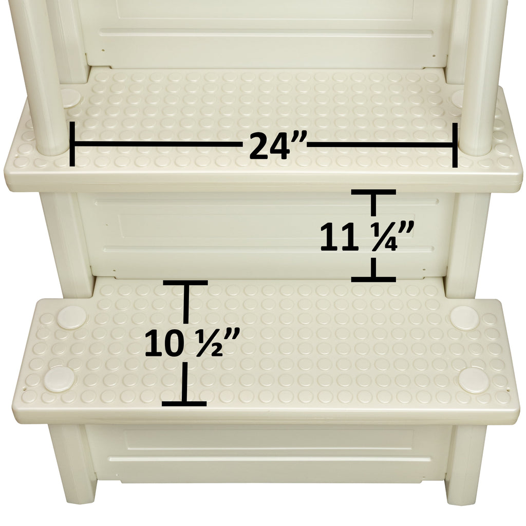 Aqua Select White Outside Flip-up Safety Ladder for Above Ground Pools 48-54H