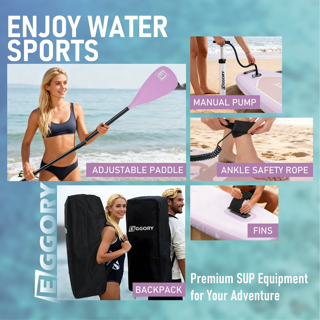 EGGORY 11ft Inflatable Paddle Board Ultra-Light Stand Up Paddle boards for all people with Premium SUP Accessories