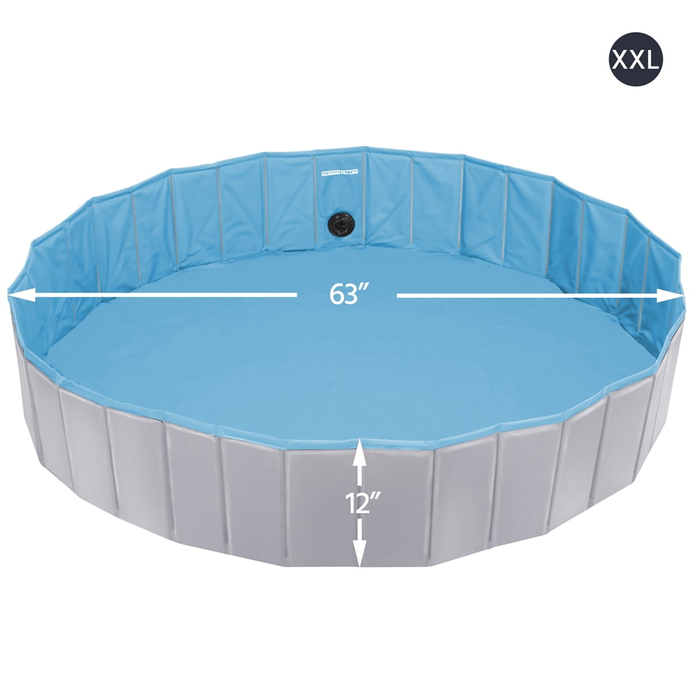 Yaheetech Portable PVC Swimming Pool with Non-slip Bottom for Dogs Cats, XXL, Blue