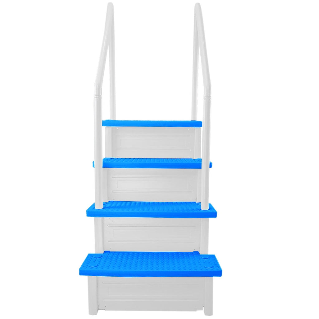 Aqua Select White Outside Flip-up Safety Ladder for Above Ground Pools 48-54H