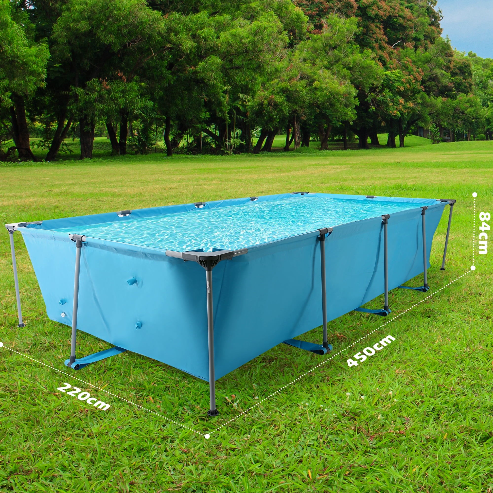 Naipo 15FT Above Ground Swimming Pool for Backyard Large Steel Frame Upgraded PVC Swimming Pools for Family and Pets with 177 × 86in